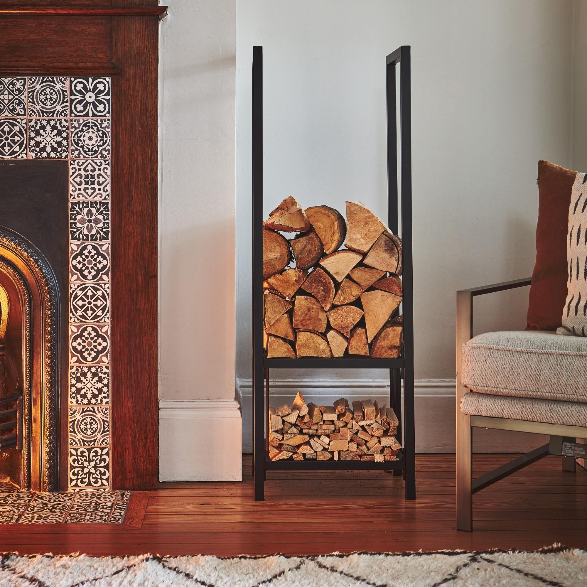 Tall Log Rack Diy Tall Square Shelved Log Storage – Ivyline