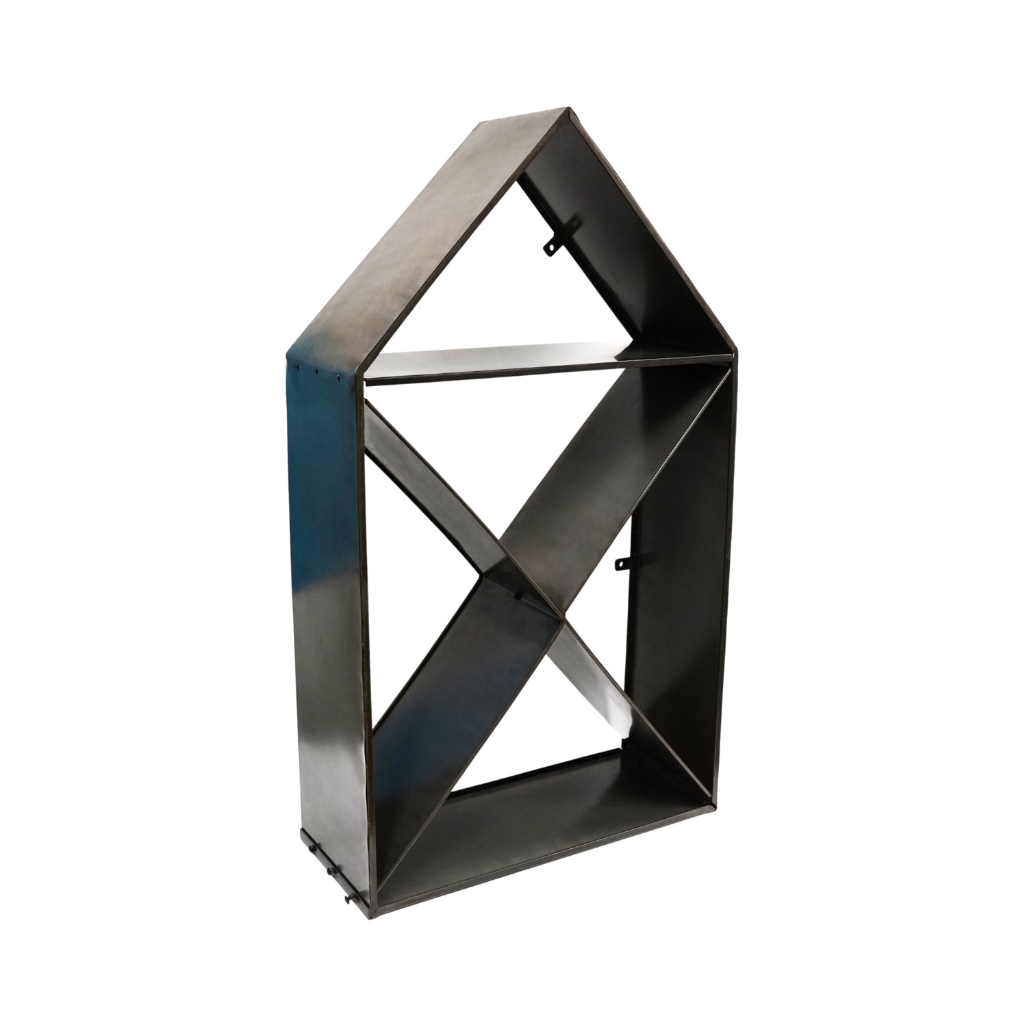 Stockage de bûches sculpturales pour maison, noir naturel