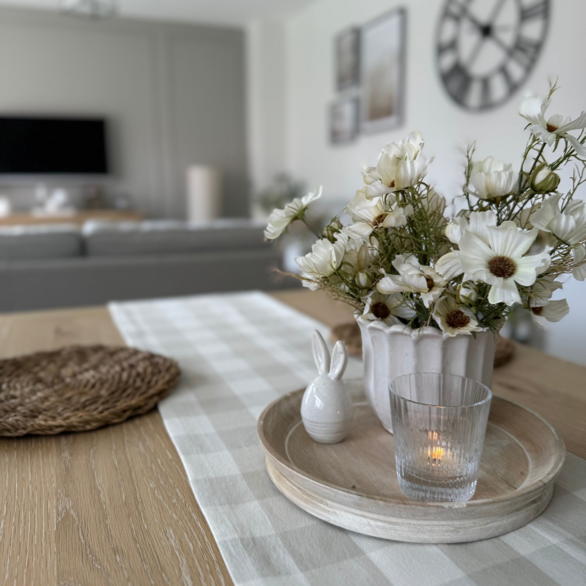 Padstow White Wash Wooden Candle Tray