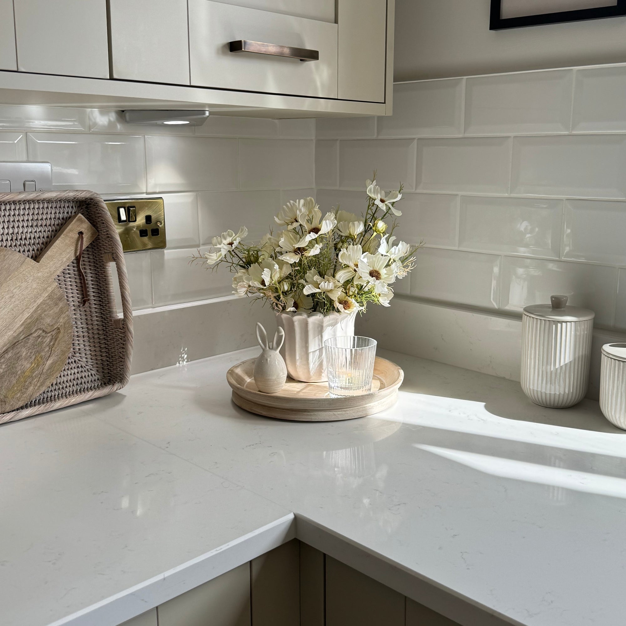 Padstow White Wash Wooden Candle Tray