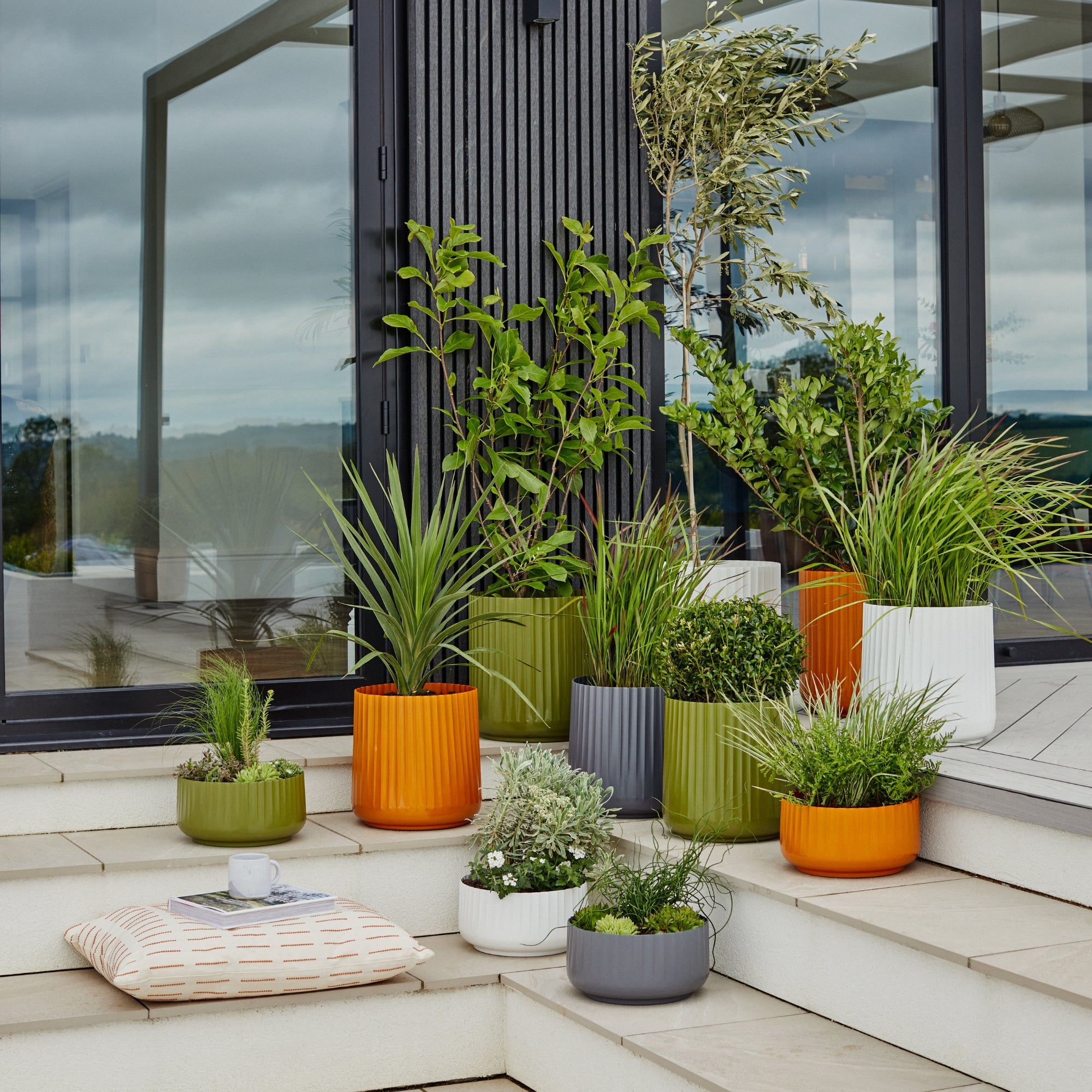 Hudson Corrugated Planters Set of Two