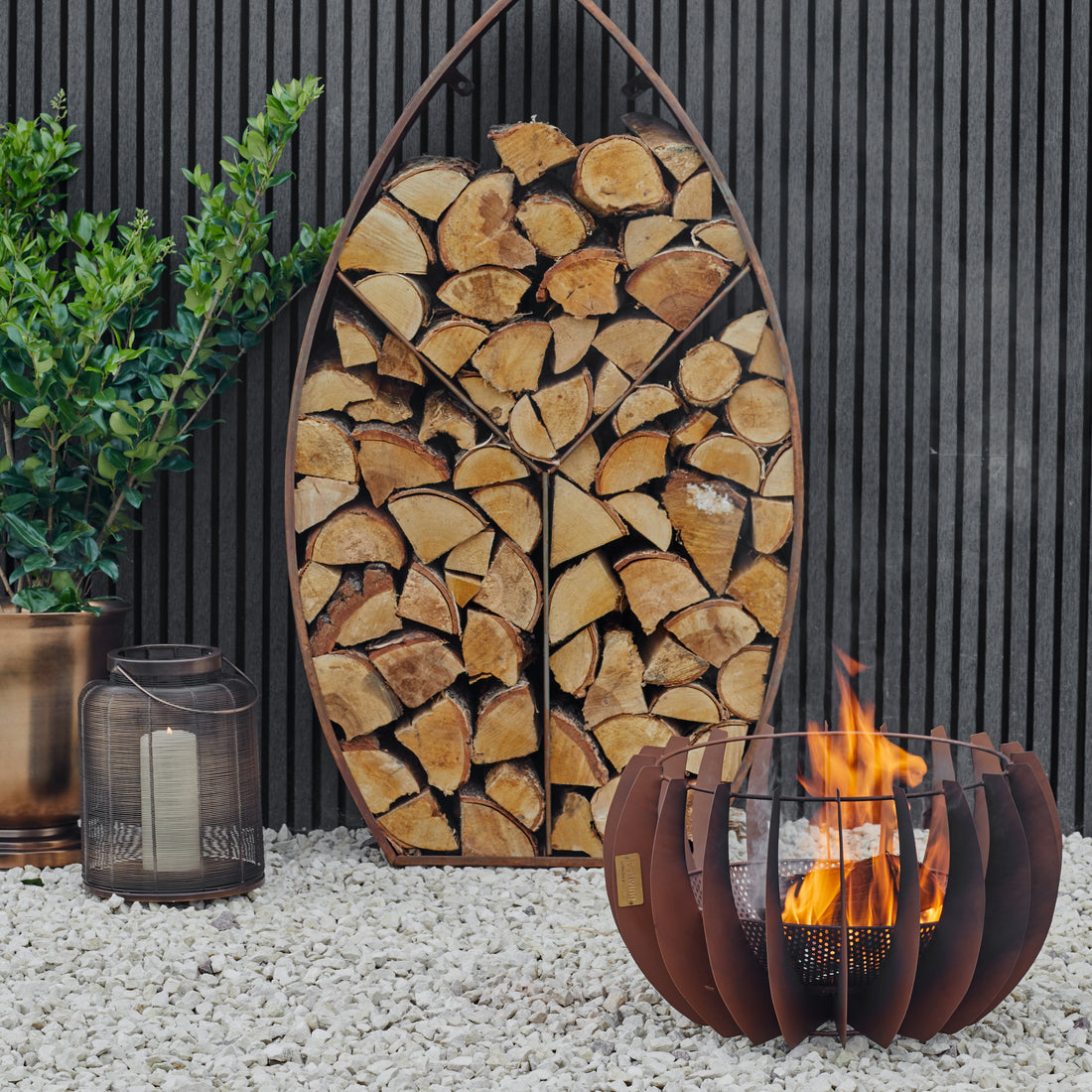 Outdoor Solis Fire Pit in Rust