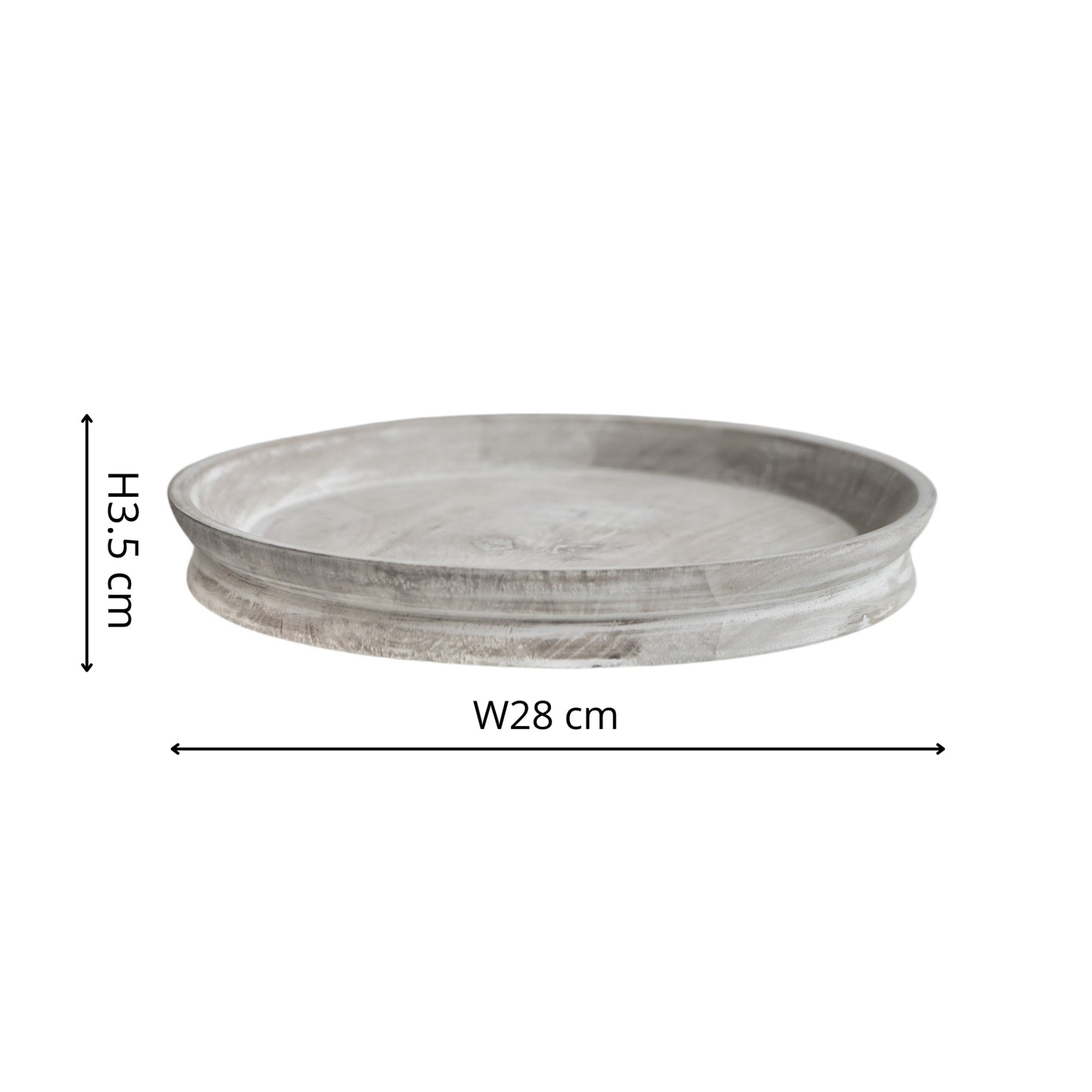 Padstow White Wash Wooden Candle Tray