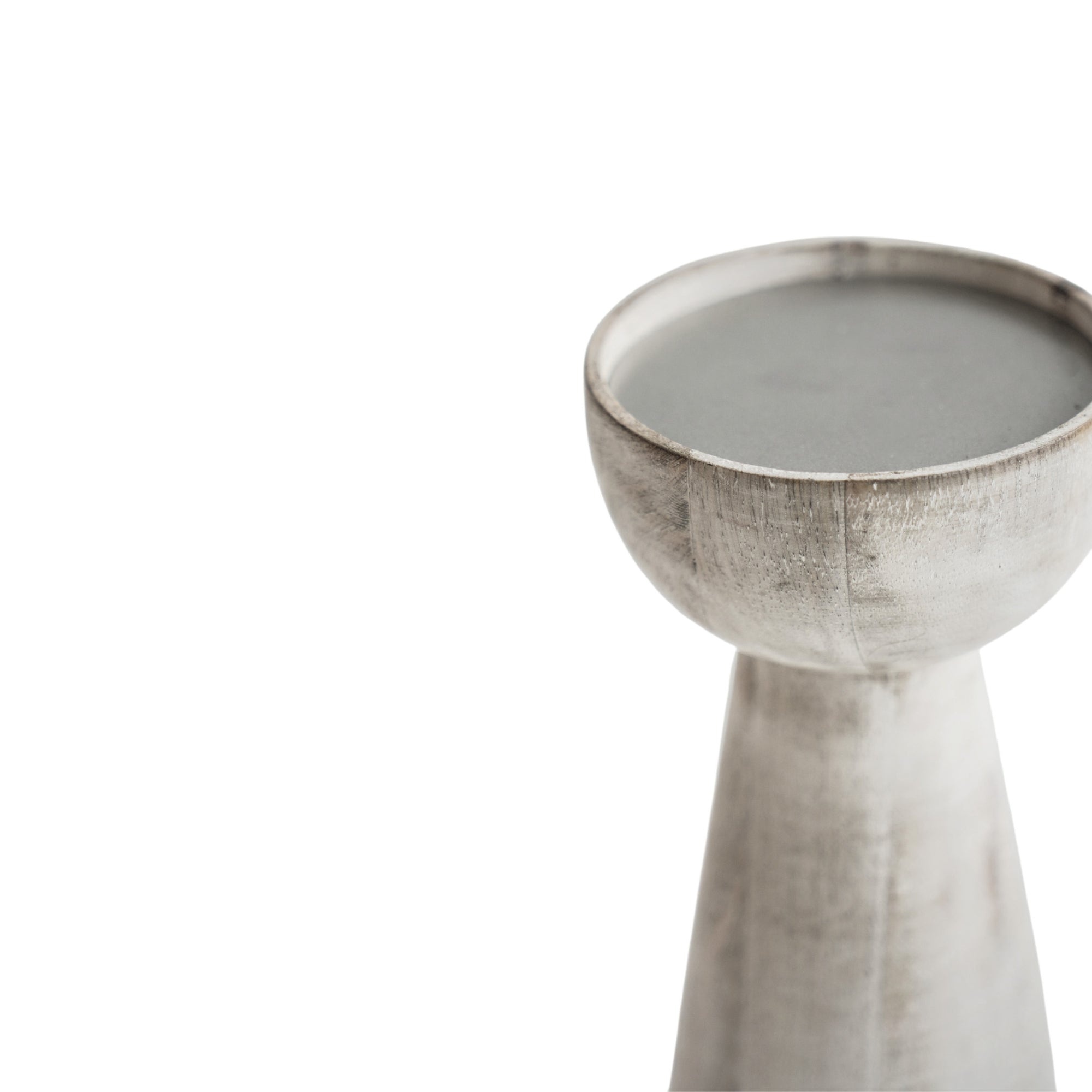 Padstow White Wash Wooden Candle Holders 2 Pack