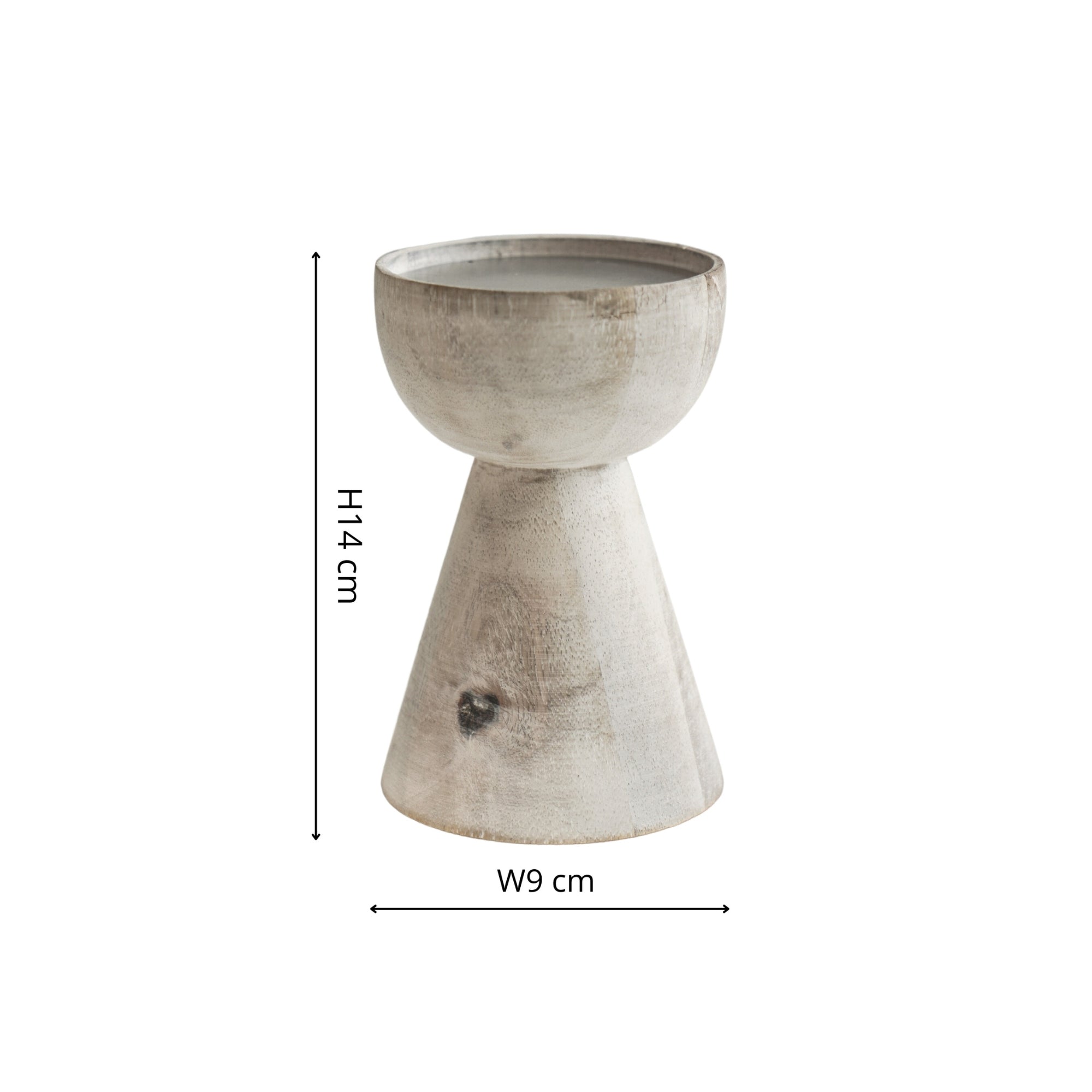 Padstow White Wash Wooden Candle Holders 2 Pack