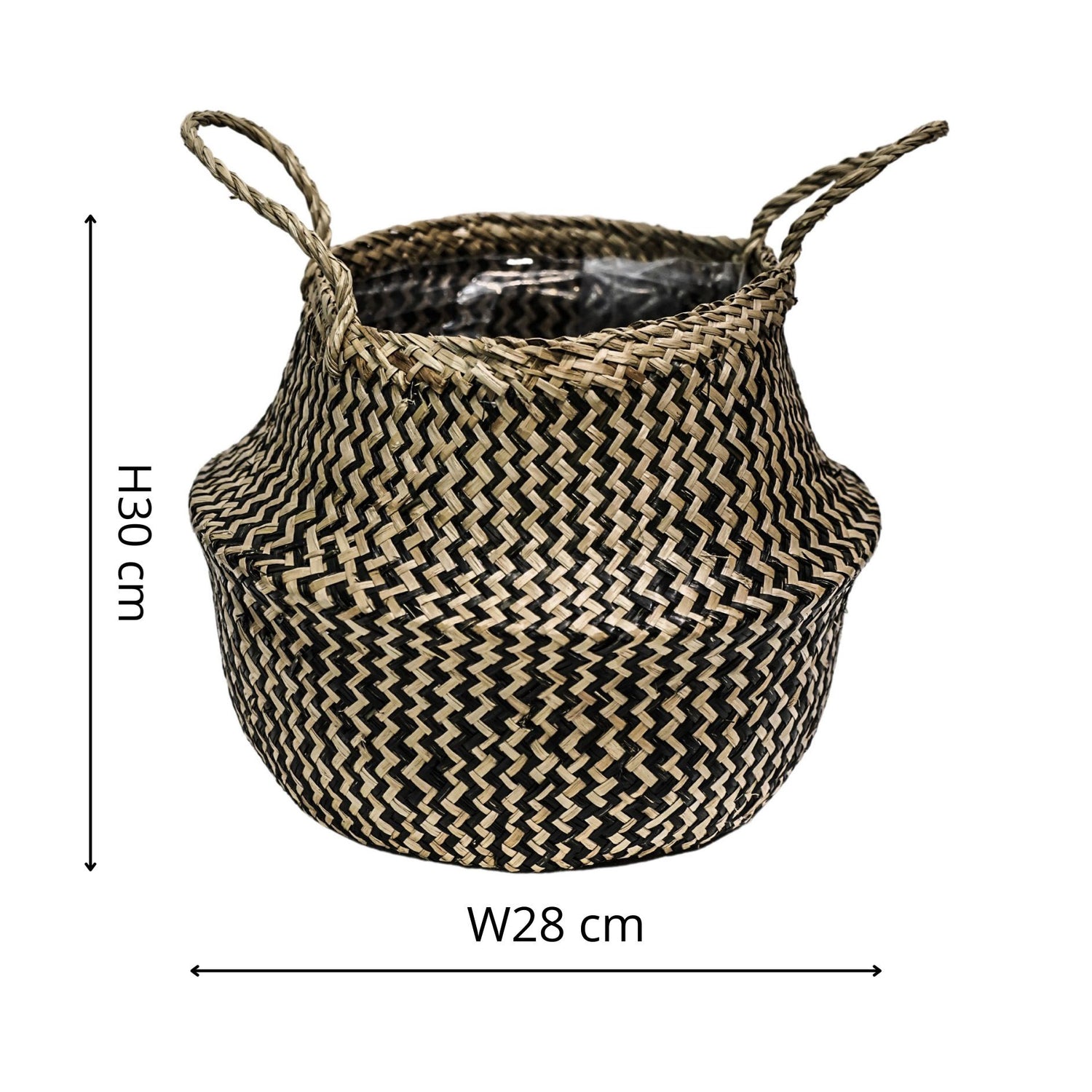 Seagrass Chevron -vuorattu kori