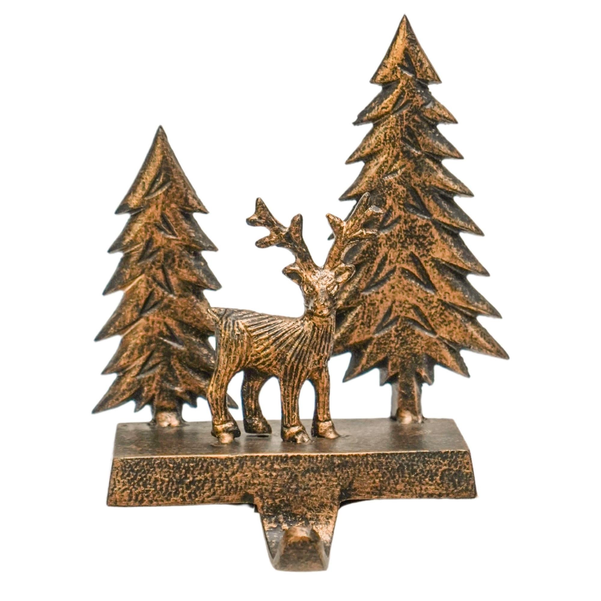Sukkapidike Deer Scene antiikki messinki