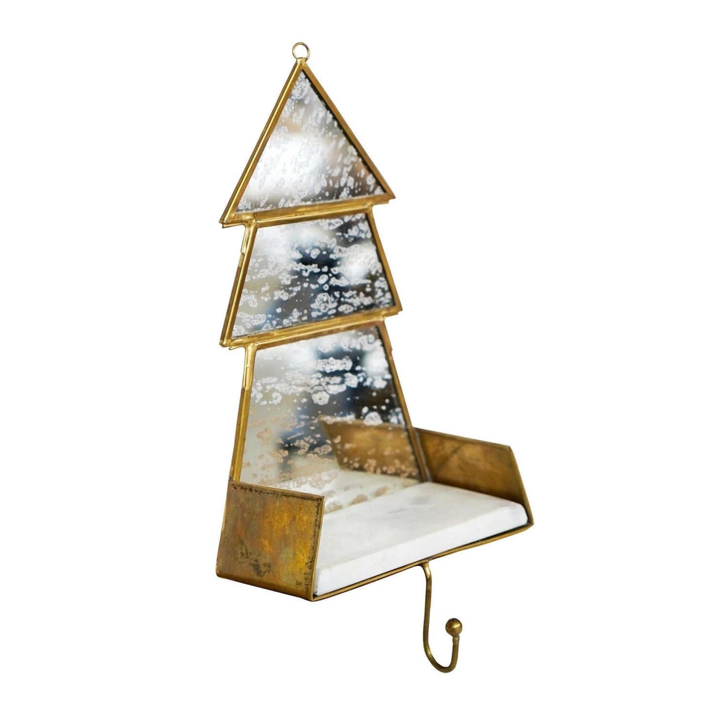 Glass Christmas Tree Marble Stocking Holder