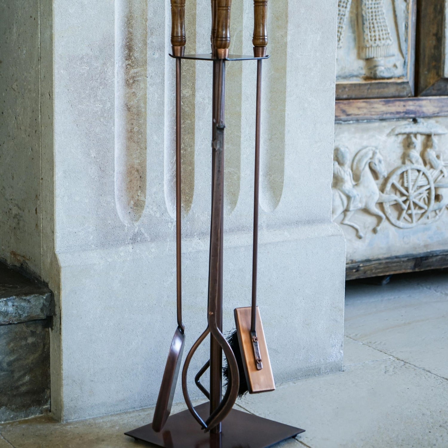 Antique Copper Fireside Companion Set