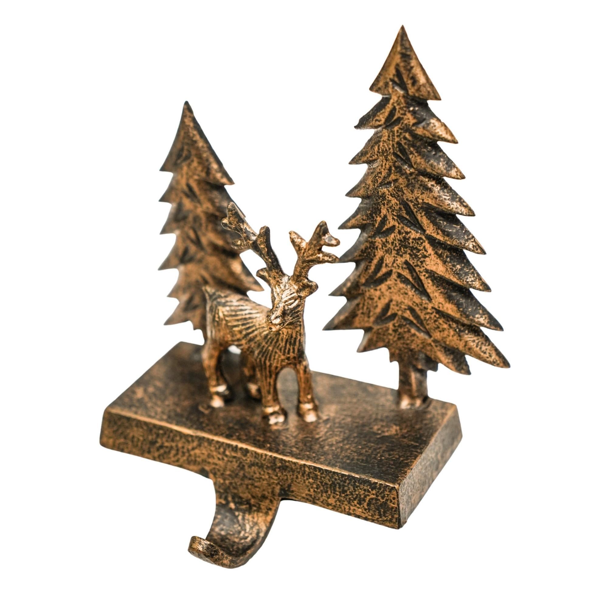 Sukkapidike Deer Scene antiikki messinki
