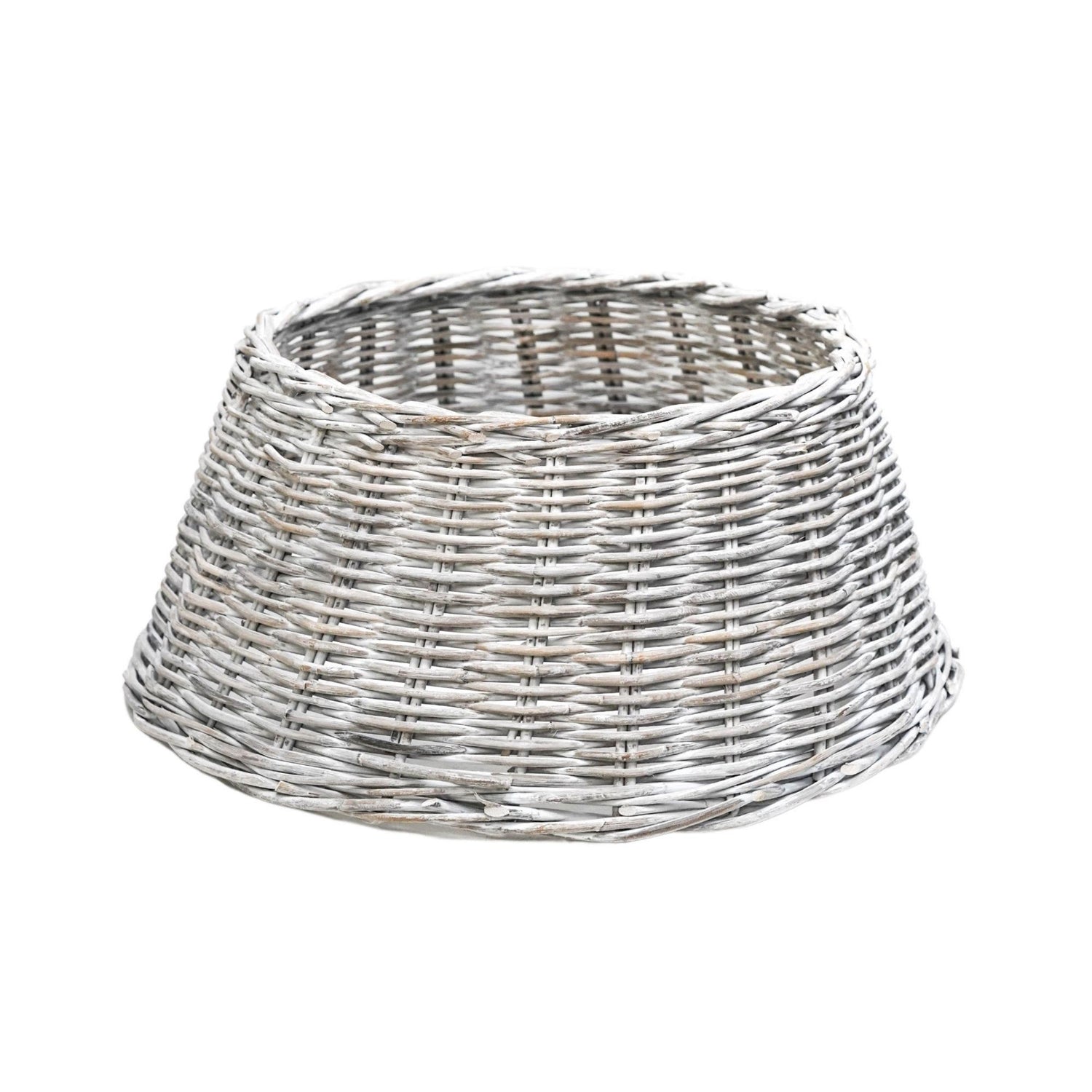 Large Wicker Tree Skirt Round White Sustainable
