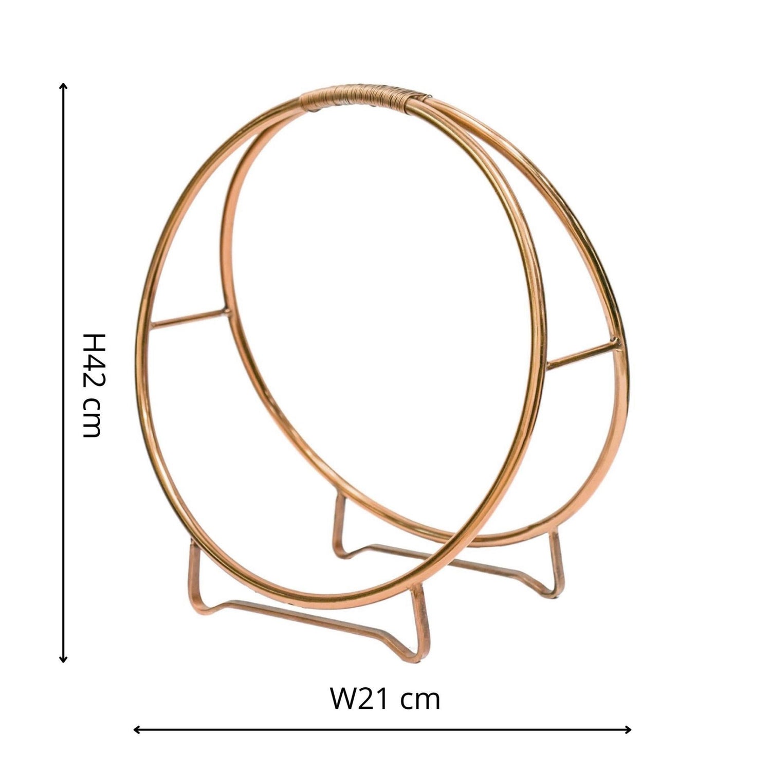 Contemporary Round Copper Log Holder