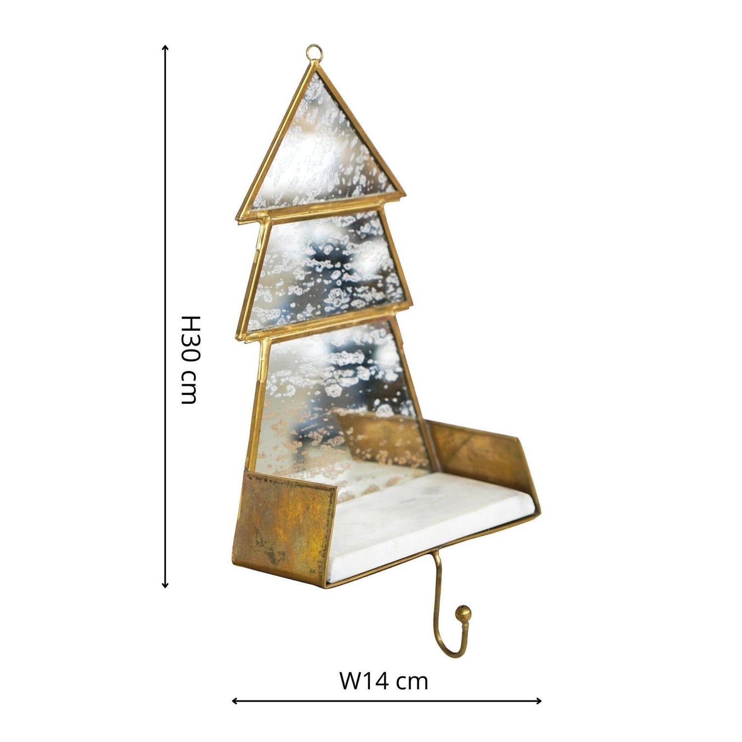 Glass Christmas Tree Marble Stocking Holder