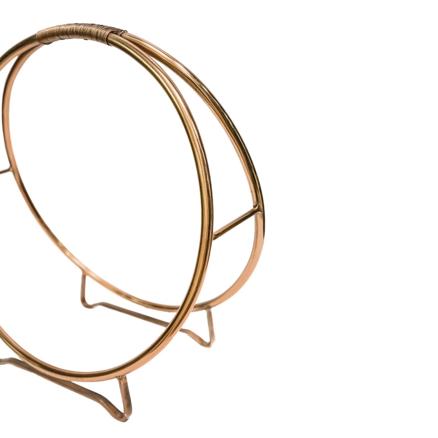 Contemporary Round Copper Log Holder