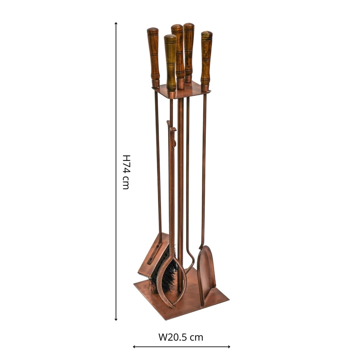 Antique Copper Fireside Companion Set