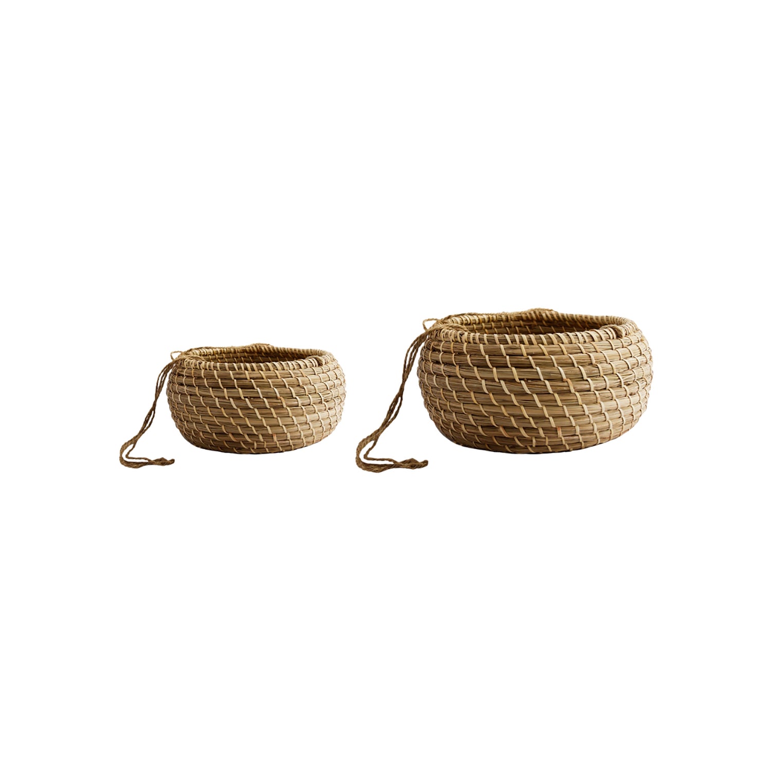 Jardinière suspendue en jonc de mer, lot de 2