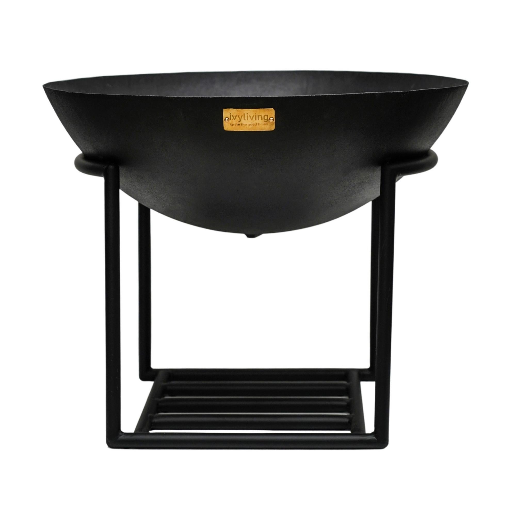 Outdoor Cast Iron effect, Black Firebowl on Stand
