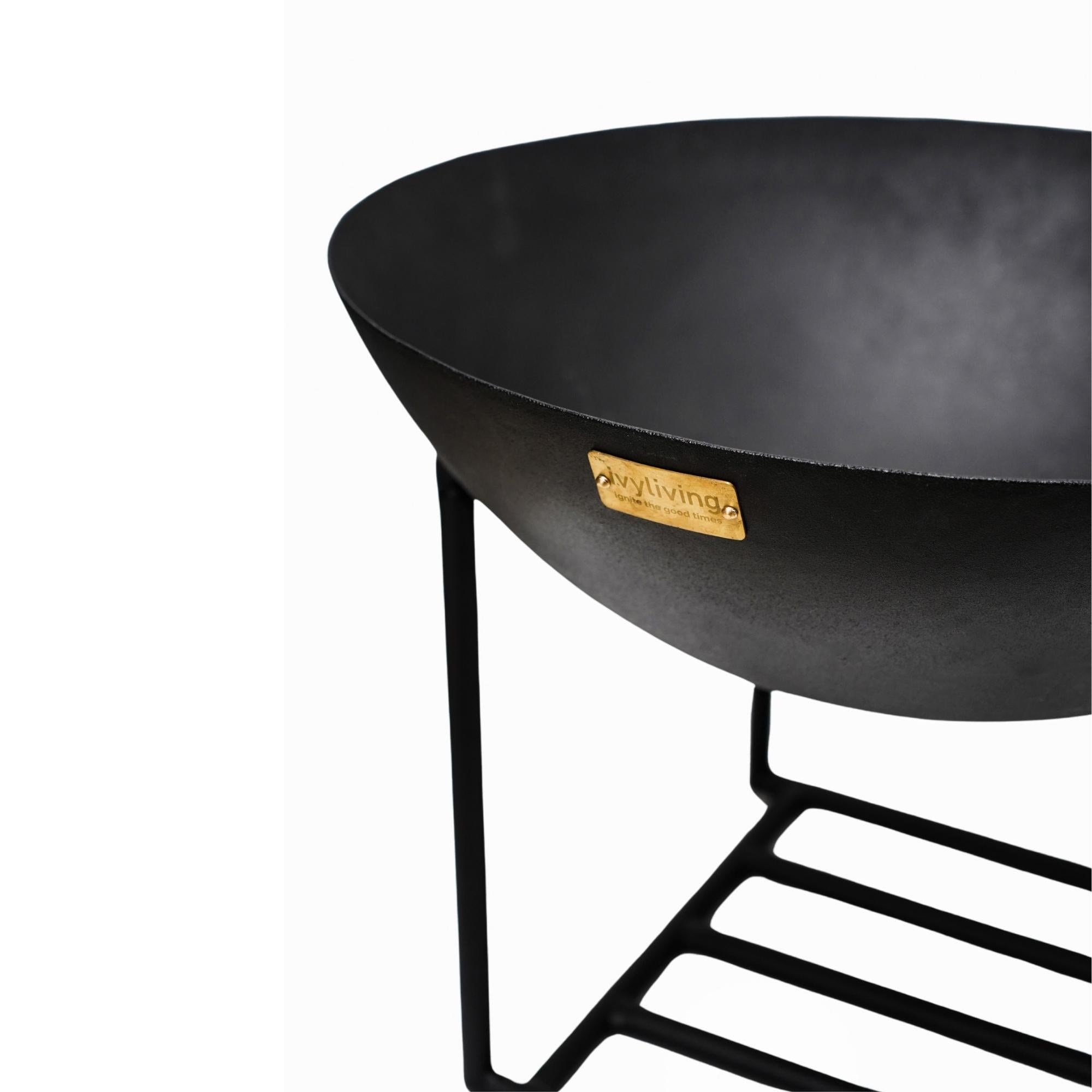 Outdoor Cast Iron effect, Black Firebowl on Stand