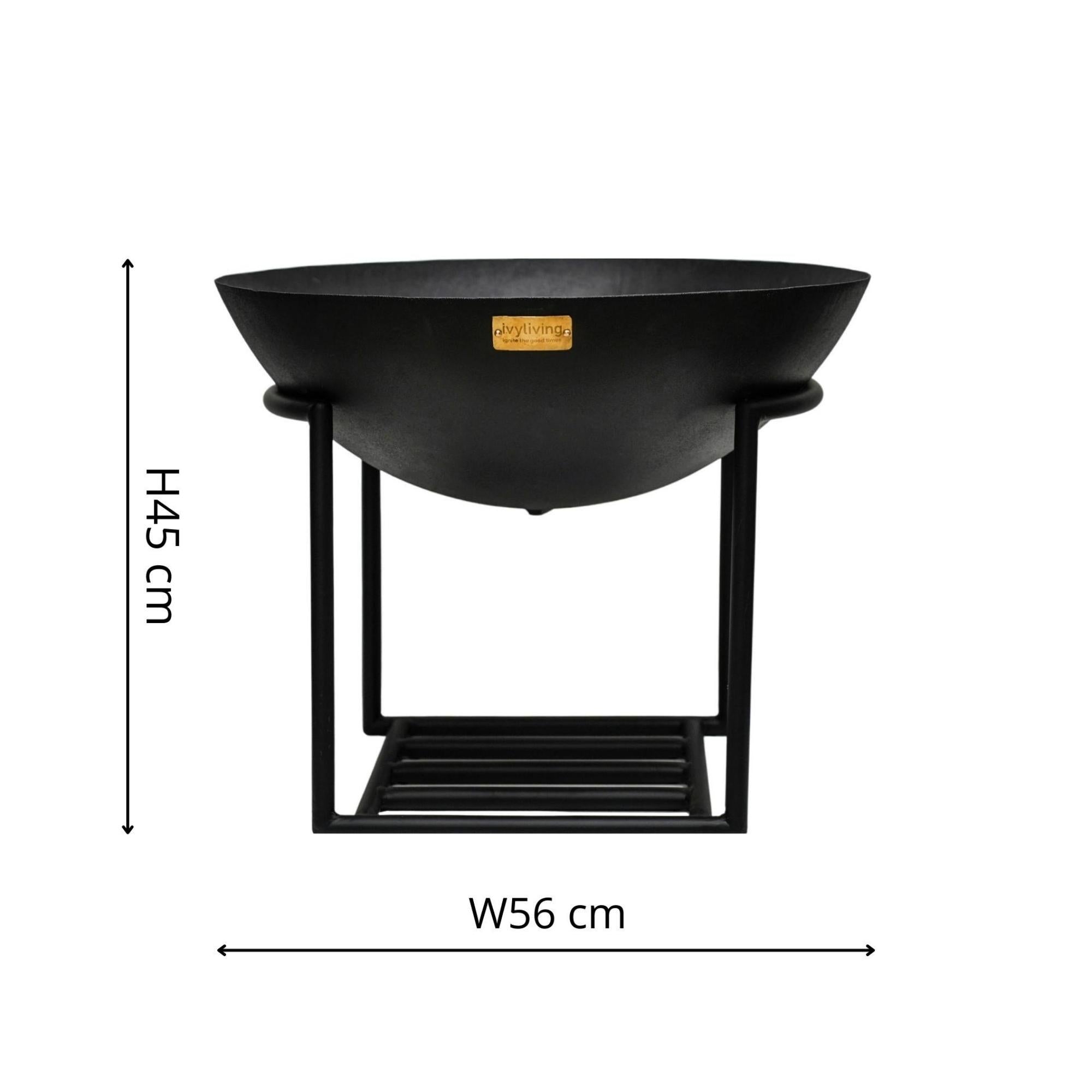Outdoor Cast Iron effect, Black Firebowl on Stand