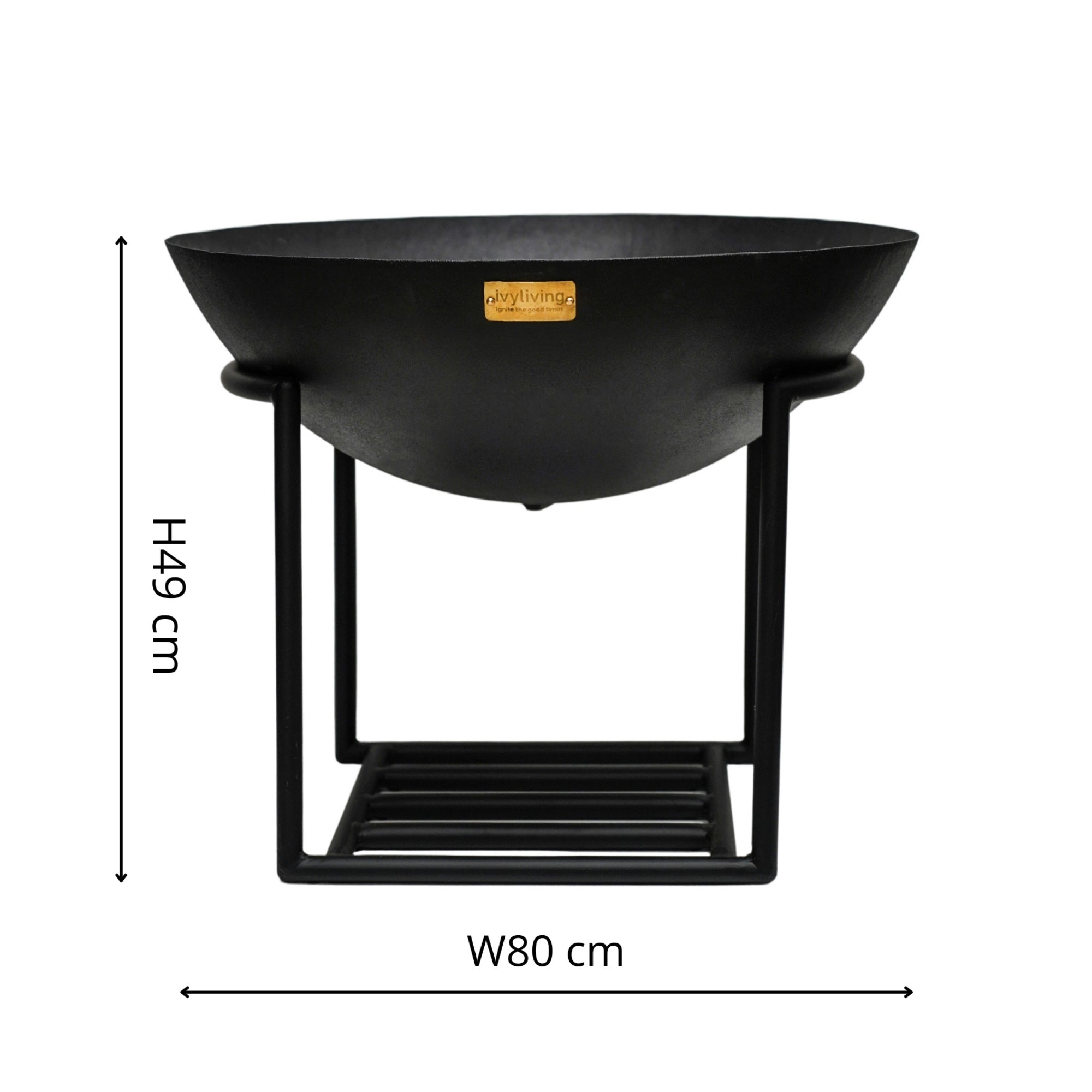 Outdoor Cast Iron effect, Black Firebowl on Stand