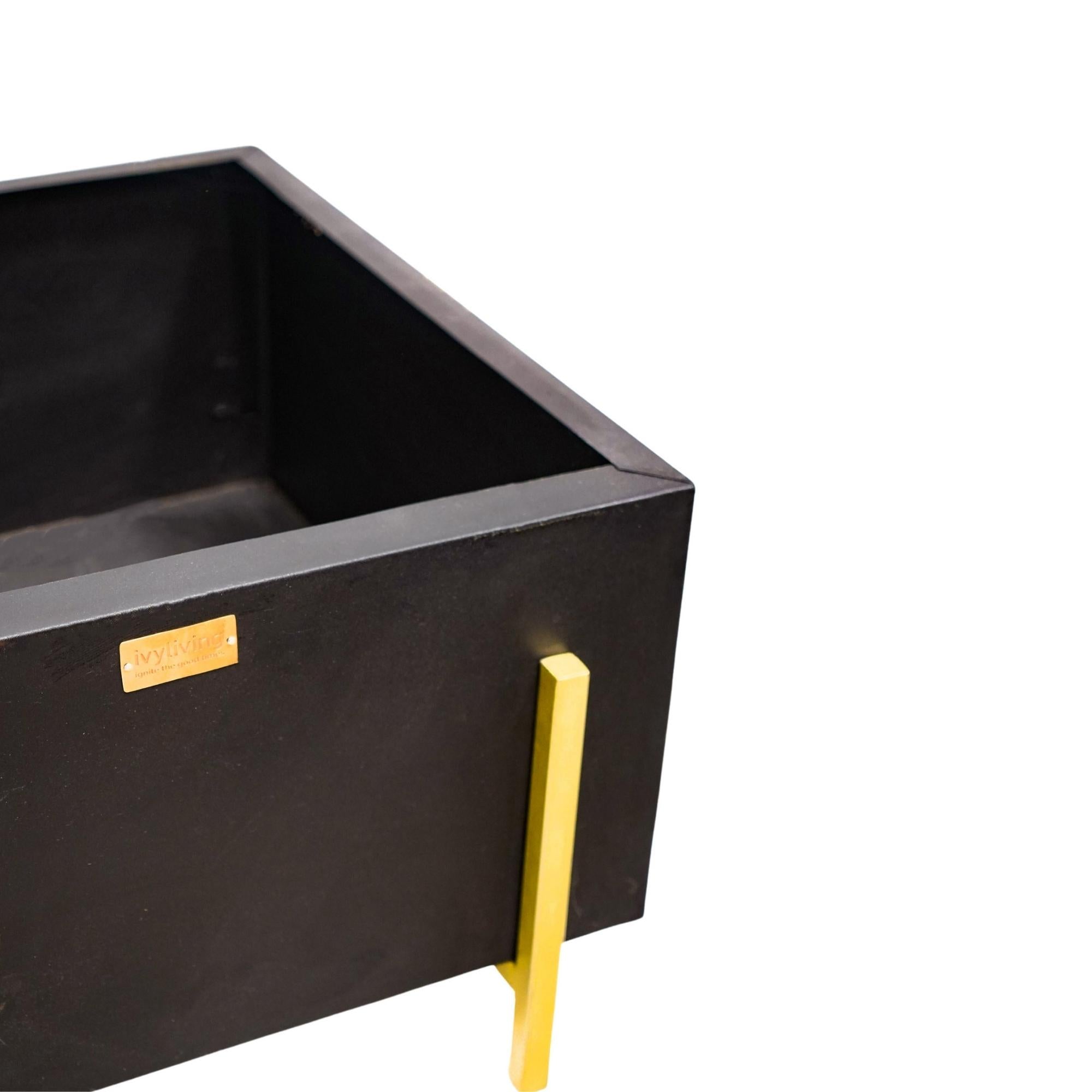 Outdoor Orion Firebowl in Matt Black/Antique Gold