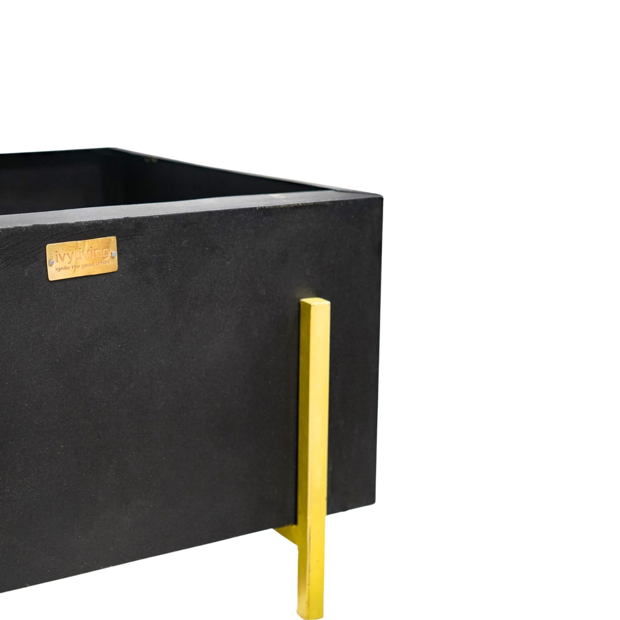 Outdoor Orion Firebowl in Matt Black/Antique Gold