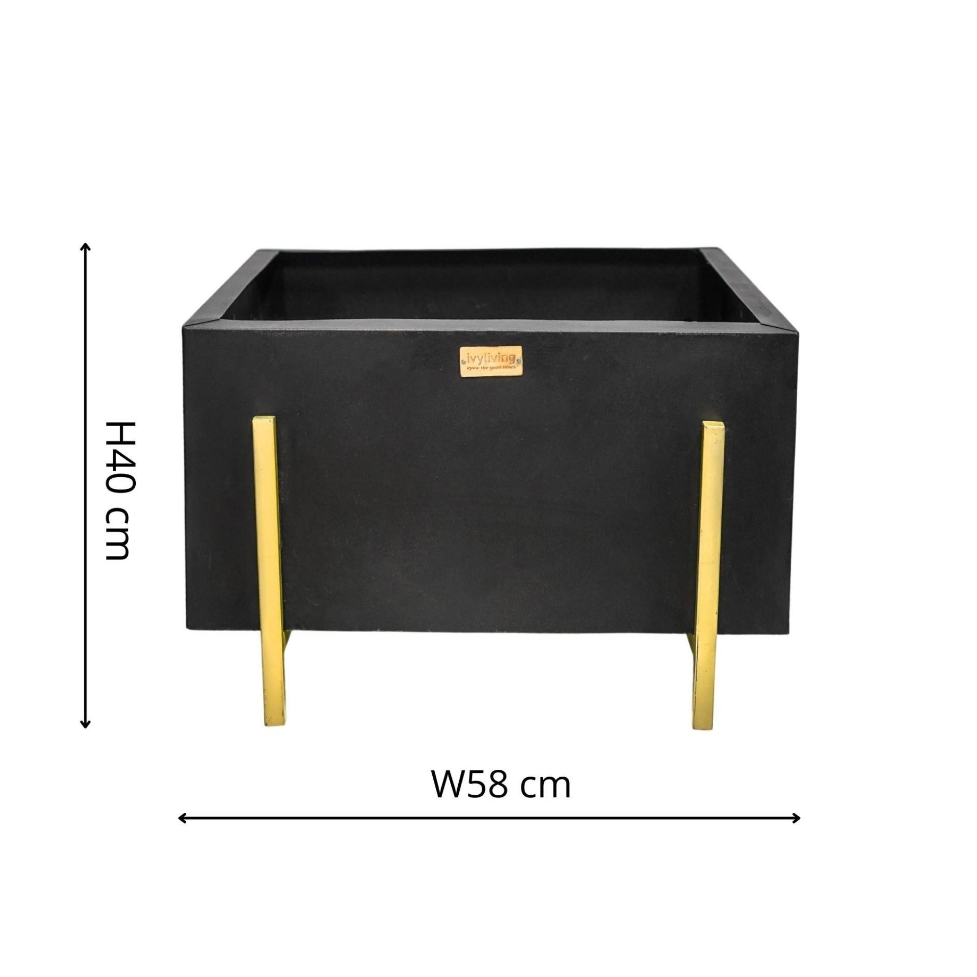 Outdoor Orion Firebowl in Matt Black/Antique Gold