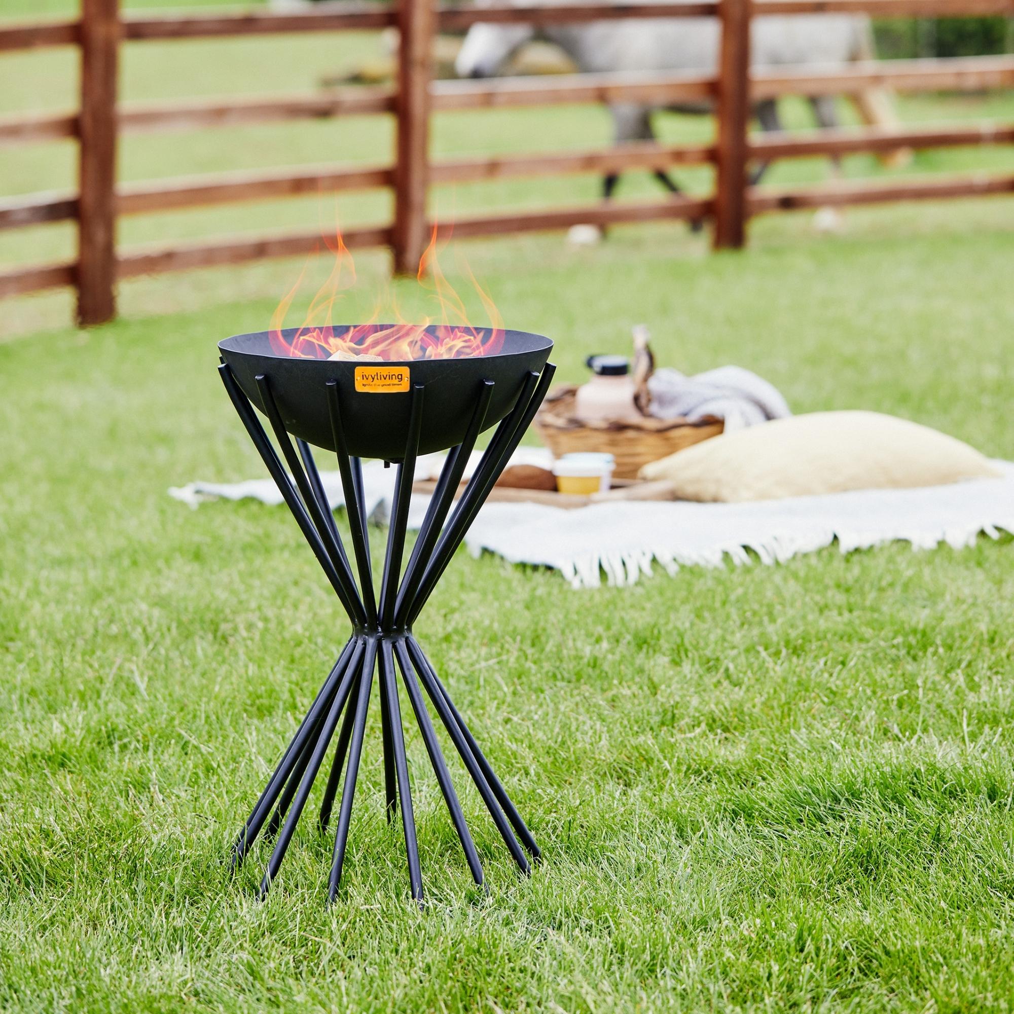 Outdoor Tall Metal Dakota Firebowl