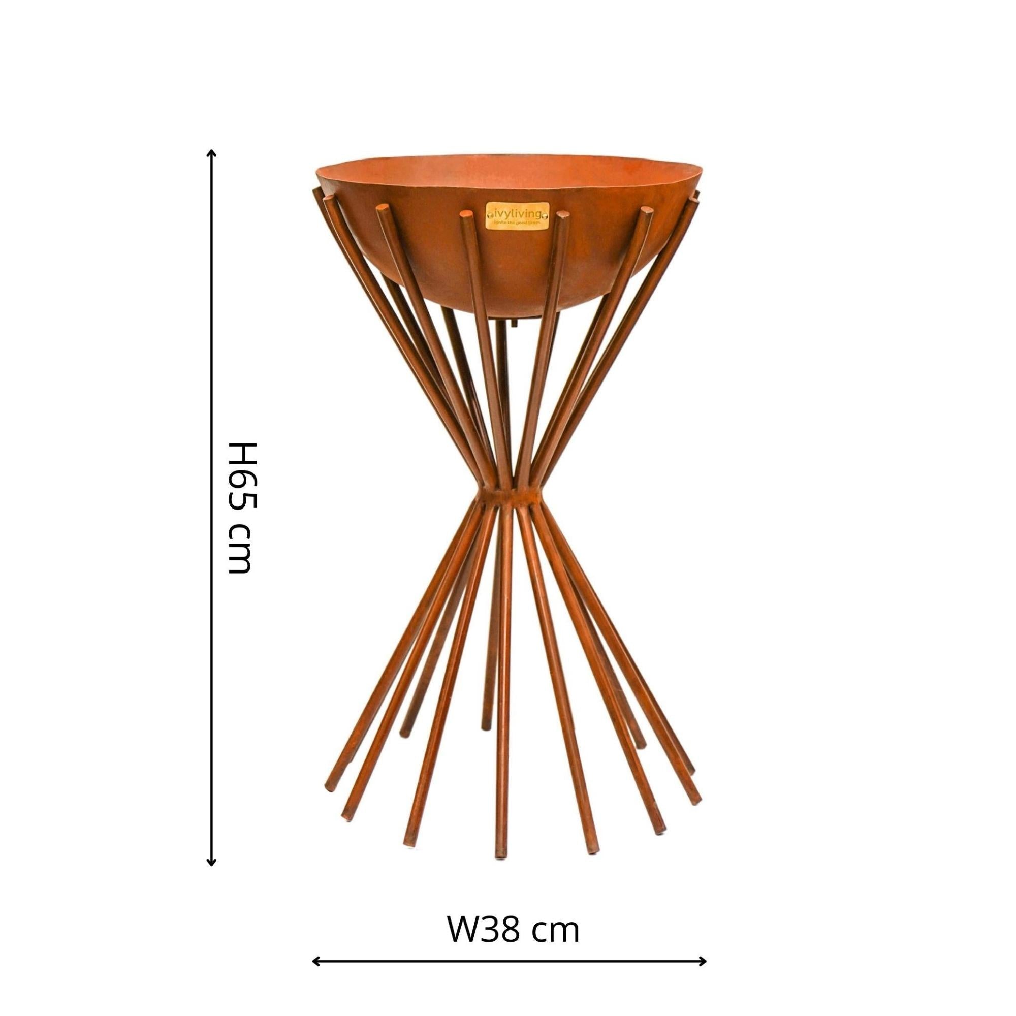 Outdoor Tall Metal Dakota Firebowl
