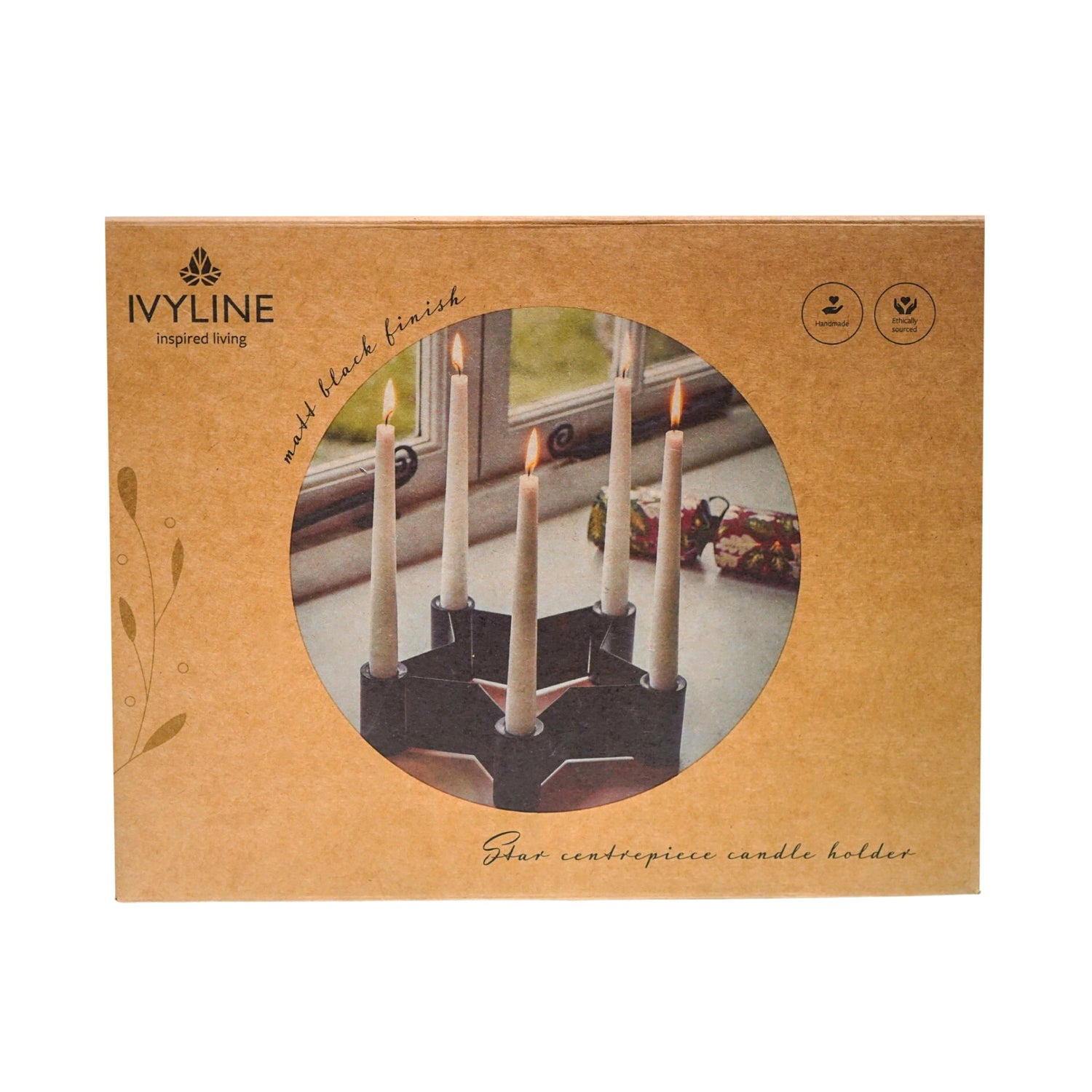 Bougeoir de table Star Centerpiece en noir