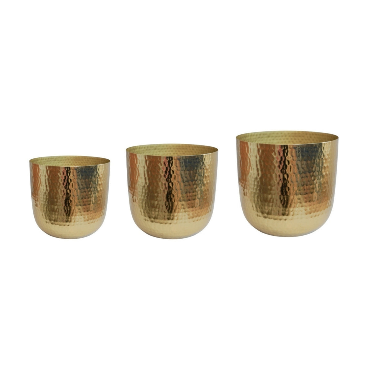 Felix Hammered Metal Planter Set 3