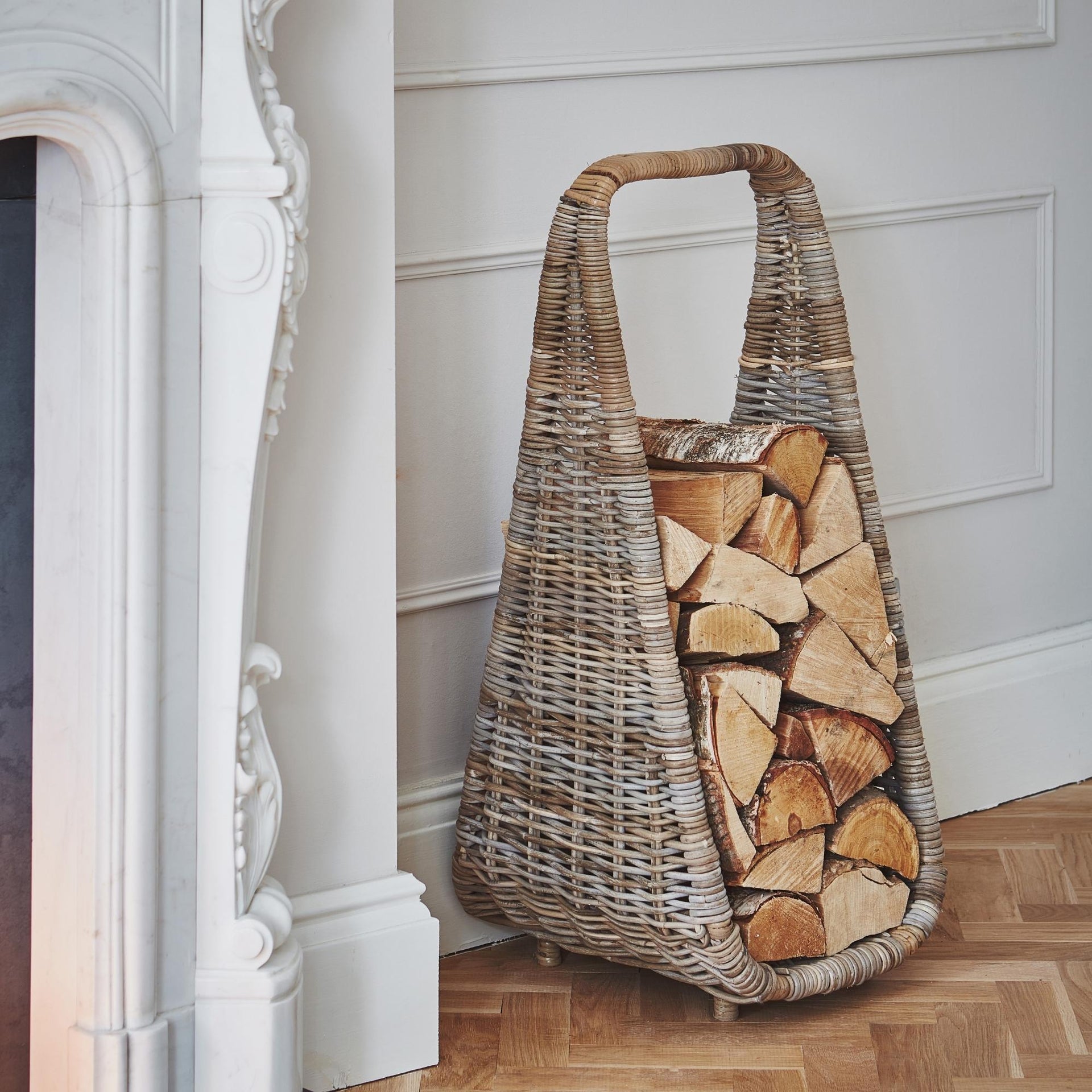 Rattan Tall Log Storage