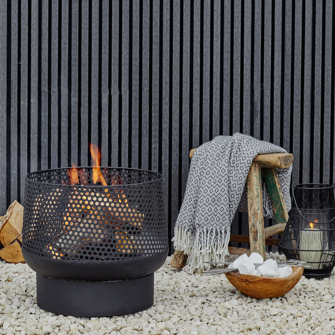Private Sale - Black Buttermere Basket Outdoor Fire Pit