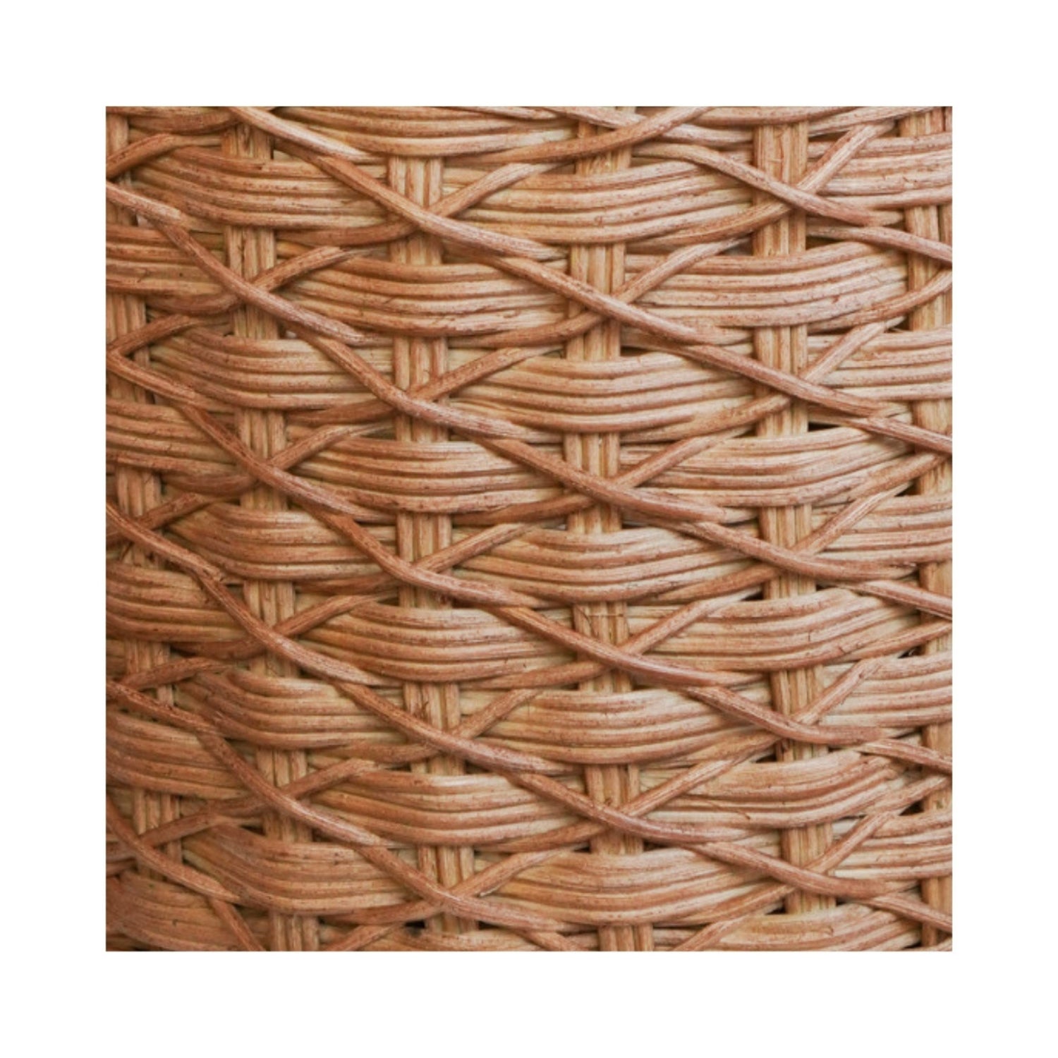 Woven Round Rattan Log Basket with Handles Set of 2