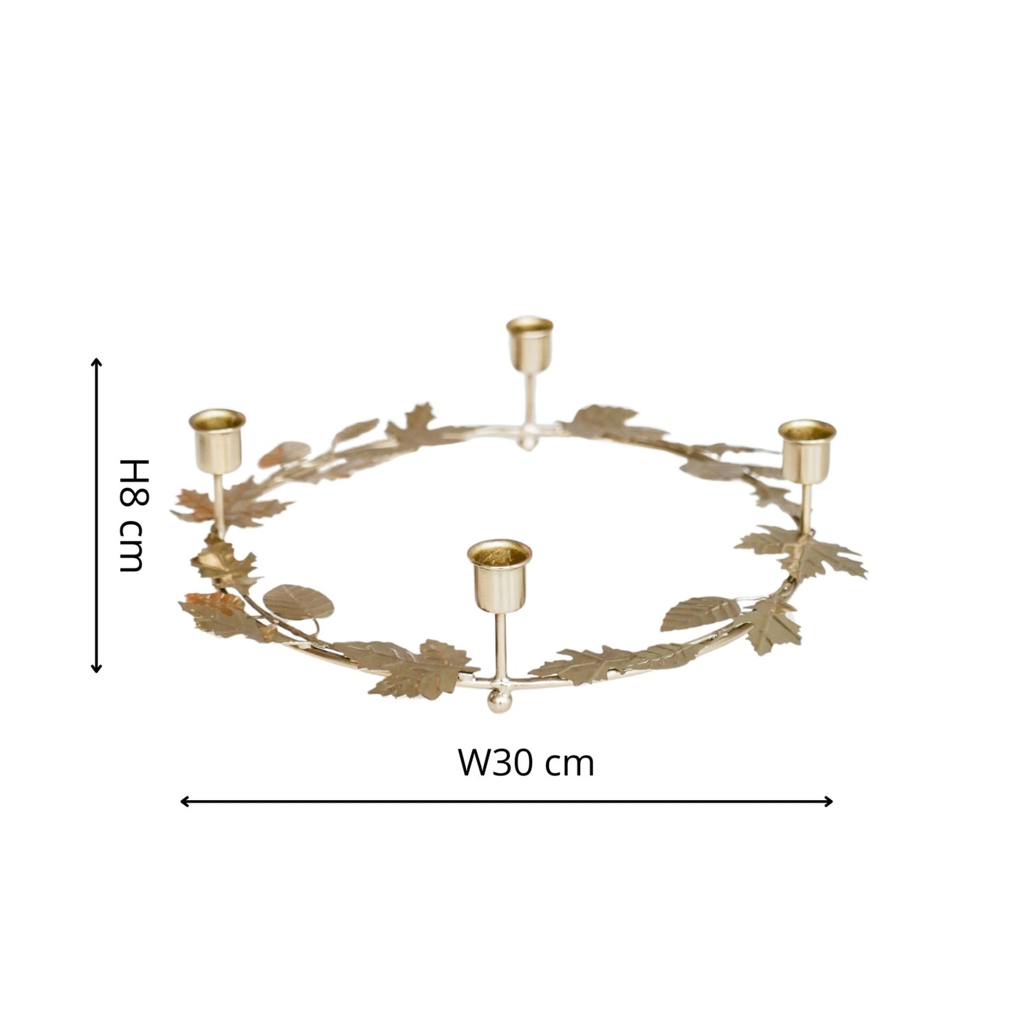 Autumn Wreath Candle Holder Centrepiece Gold