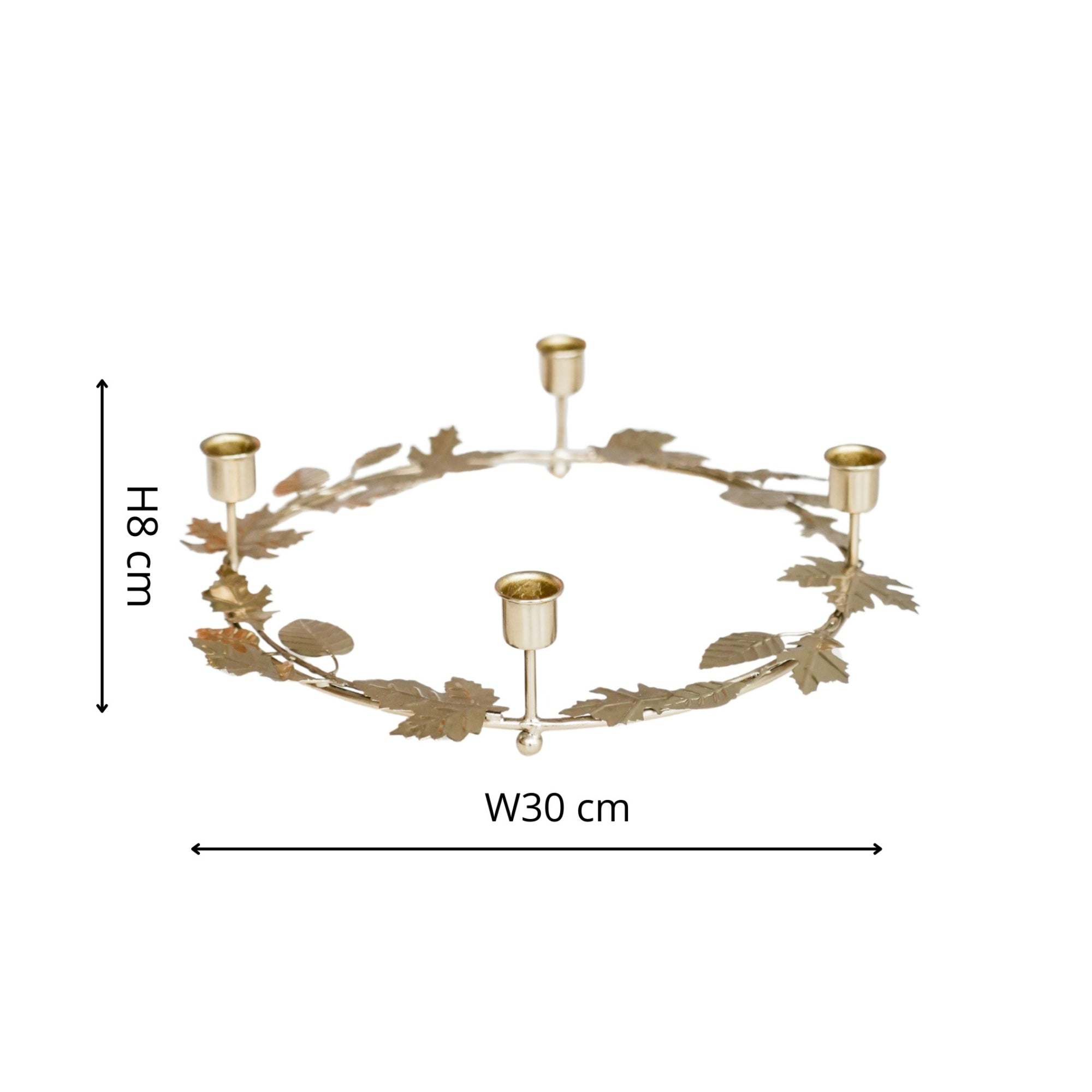 Autumn Wreath Candle Holder Centrepiece Gold