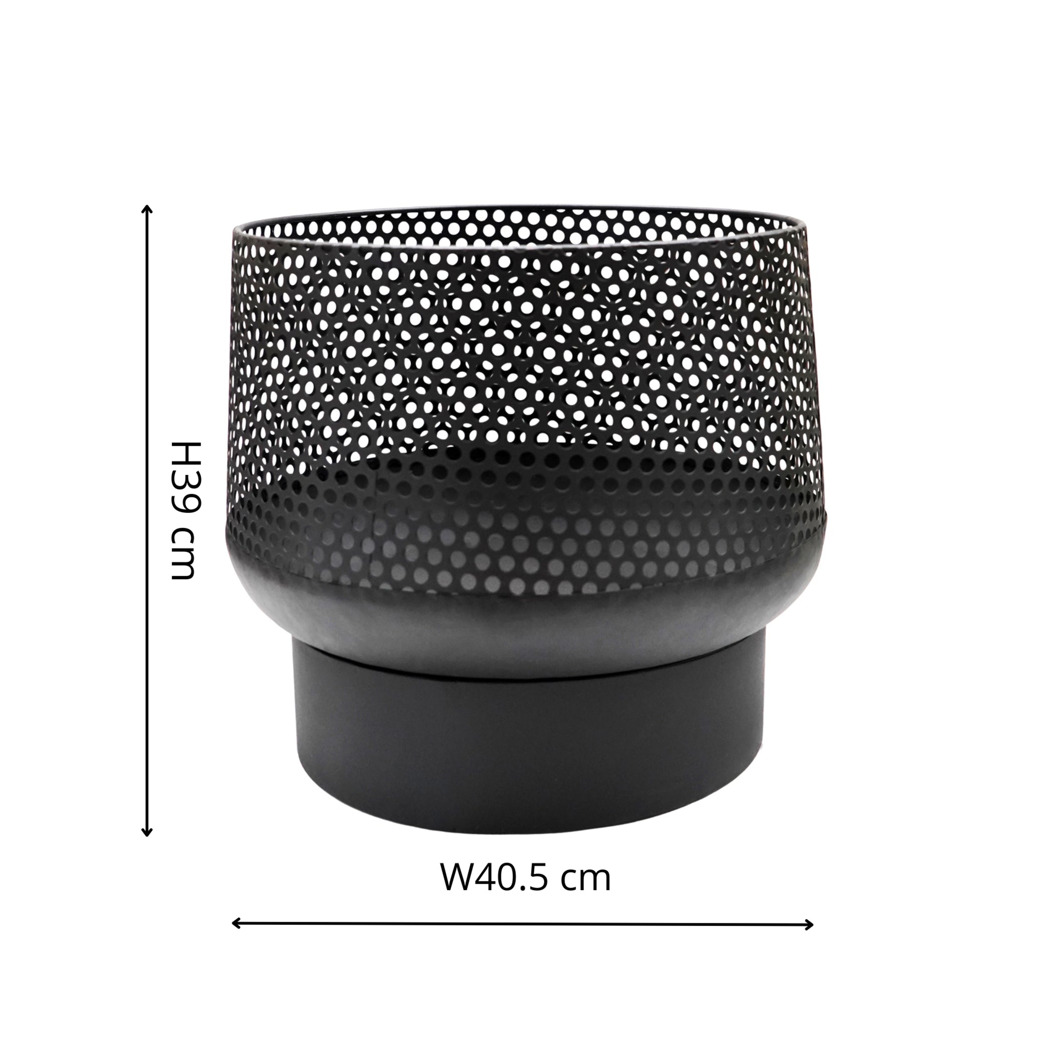 Buttermere Basket Outdoor Fire Pit Black H39cm W40cm