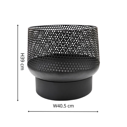 Buttermere Basket Outdoor Fire Pit Black H39cm W40cm