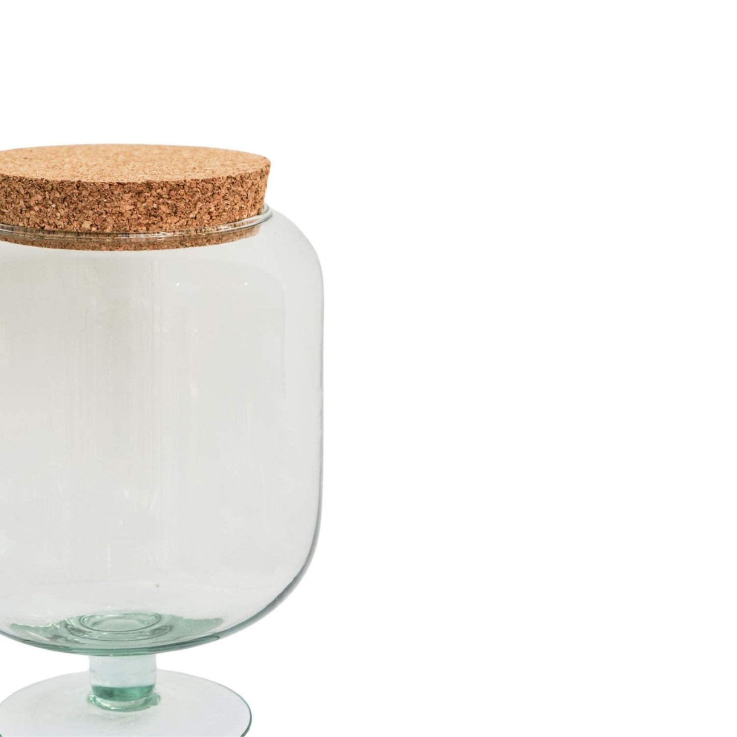 Glass Footed Cork Lid Terrarium