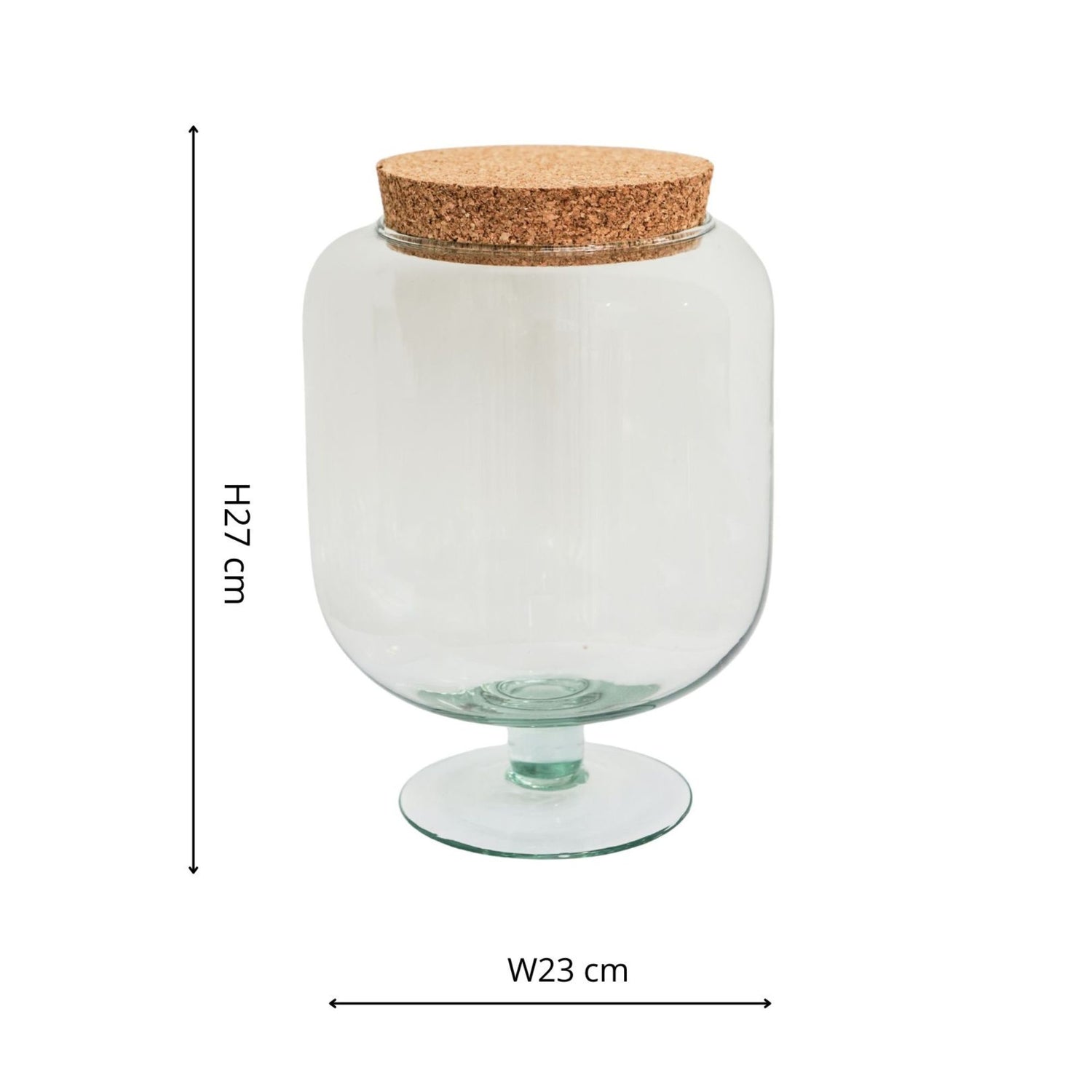 Glass Footed Cork Lid Terrarium