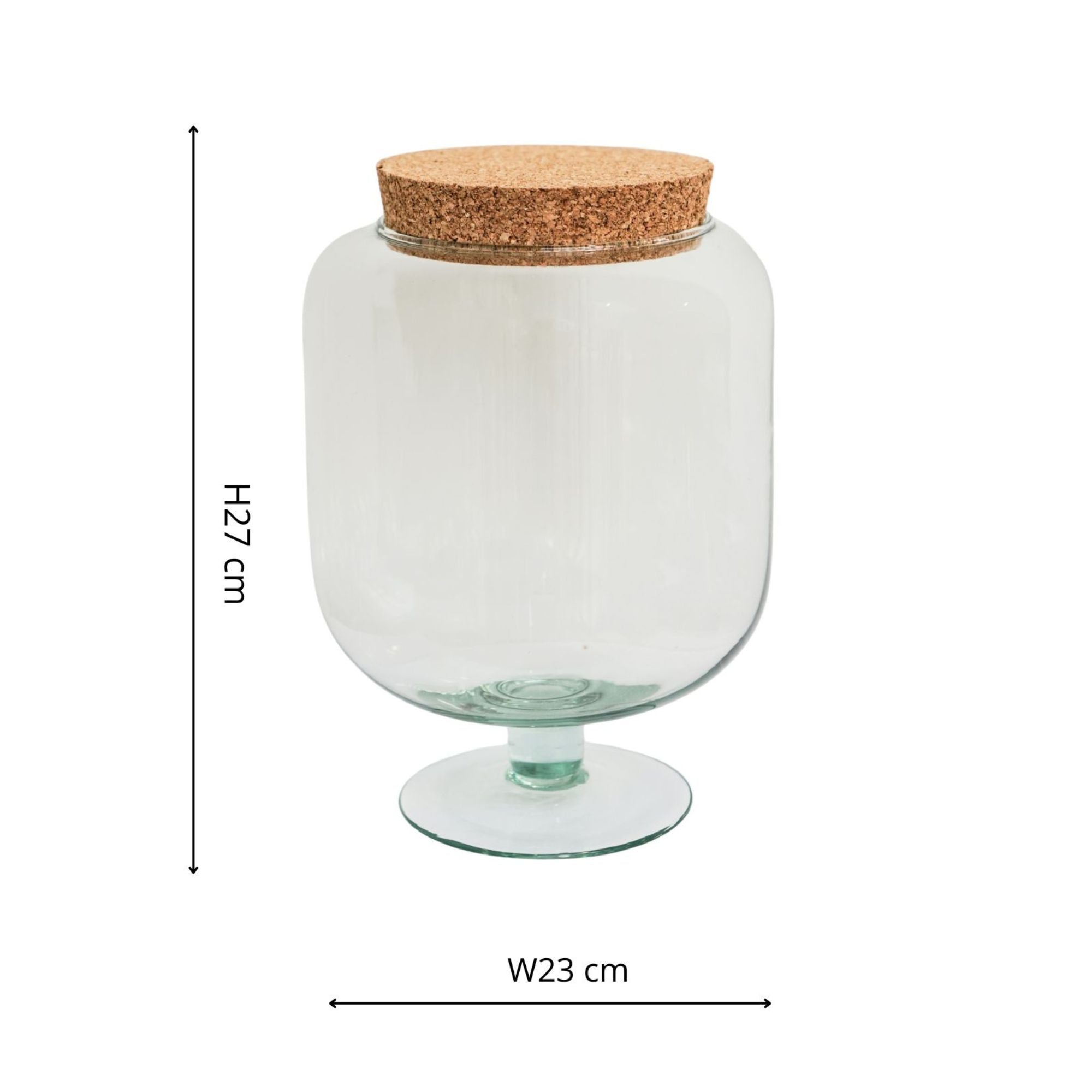 Glass Footed Cork Lid Terrarium