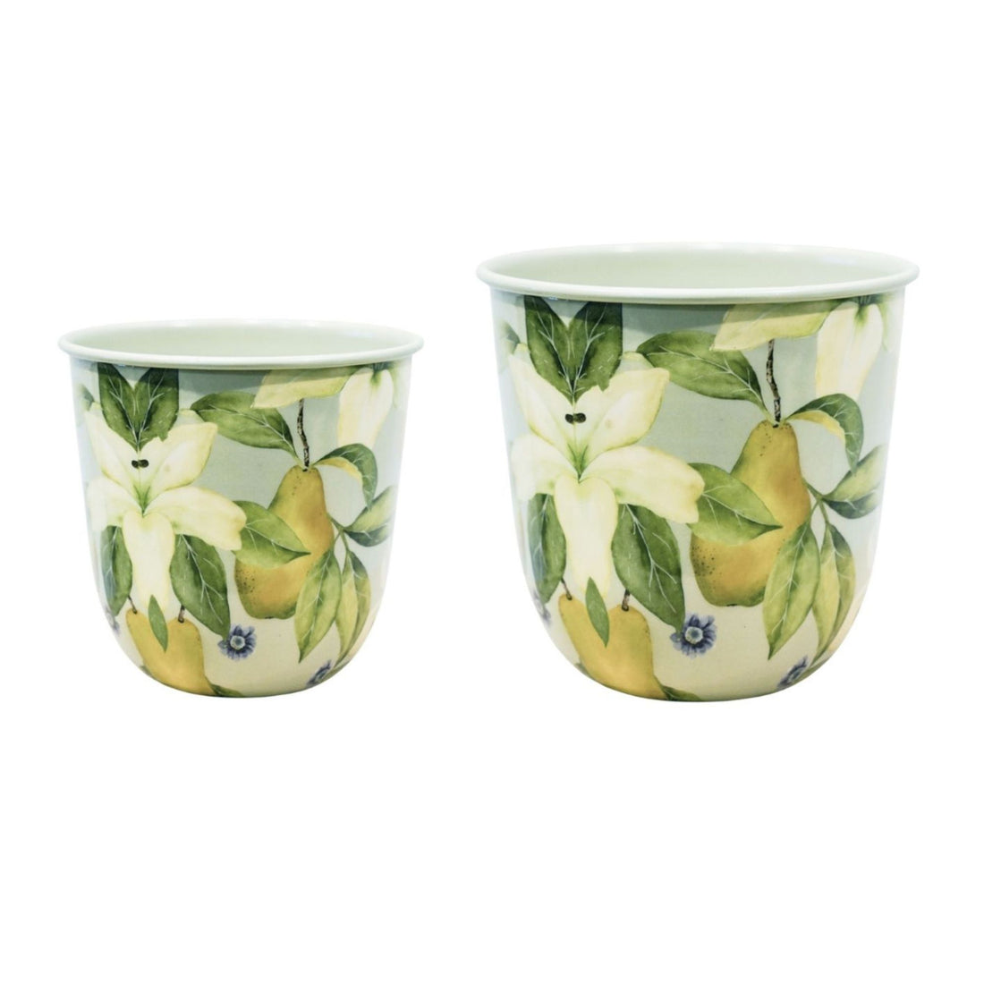 Maisie Pear &amp; Lily Metal Planter Set of 2