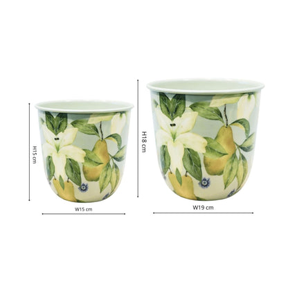 Maisie Pear &amp; Lily Metal Planter Set of 2