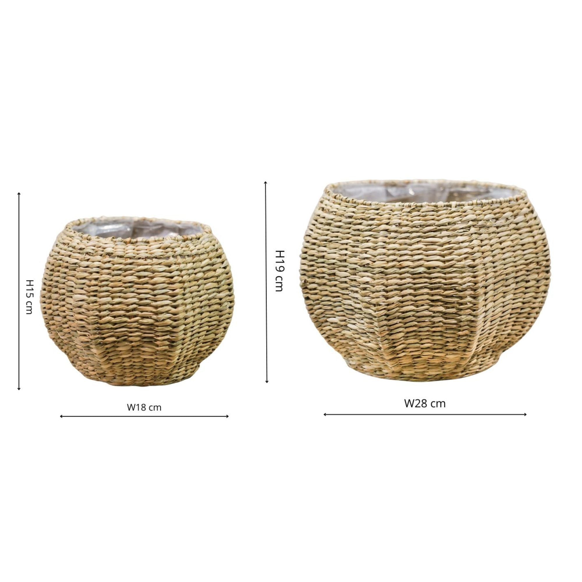 Norwick Seagrass Pumpkin Basket Set of 2