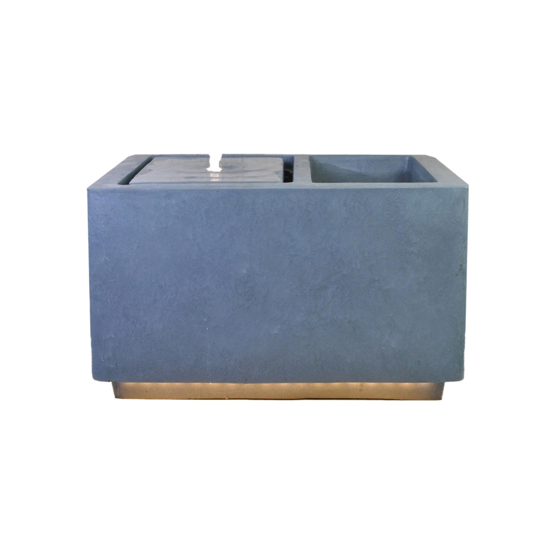 Outdoor Contemporary LED Cube Waterfeature with Planter Cement