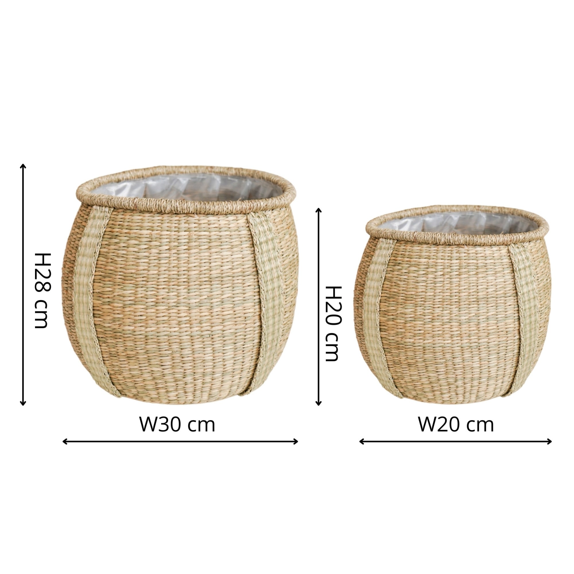 Pando Seagrass Basket Natural Set of 2