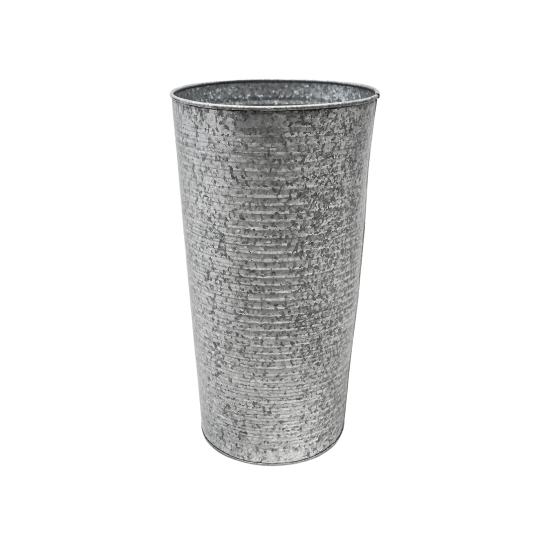Ribbed Galvanised Vase H50cm