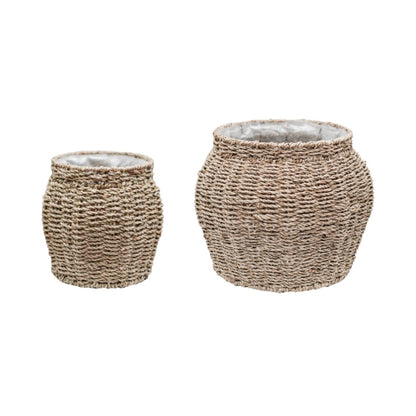 Tula Tapered Seagrass Planter Set of 2