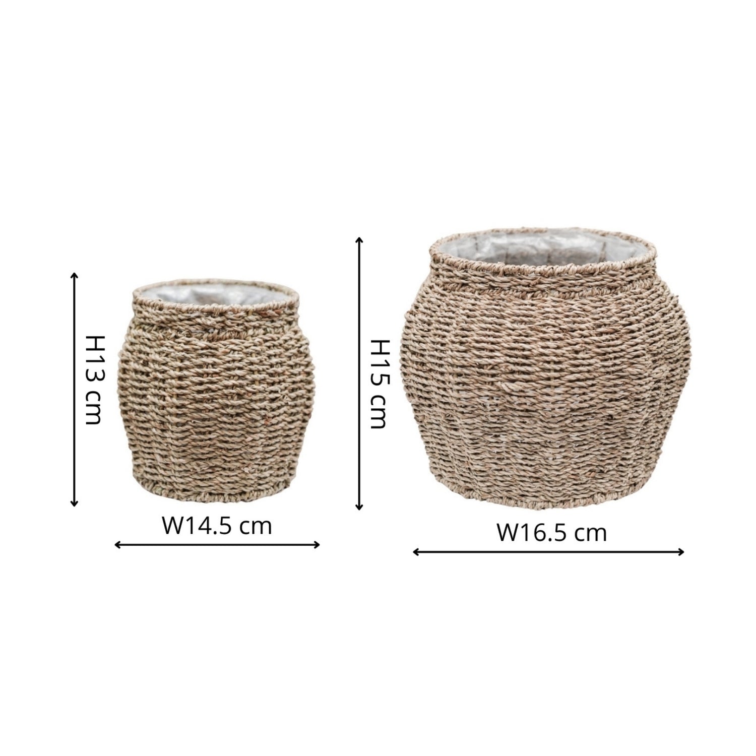 Tula Tapered Seagrass Planter Set of 2