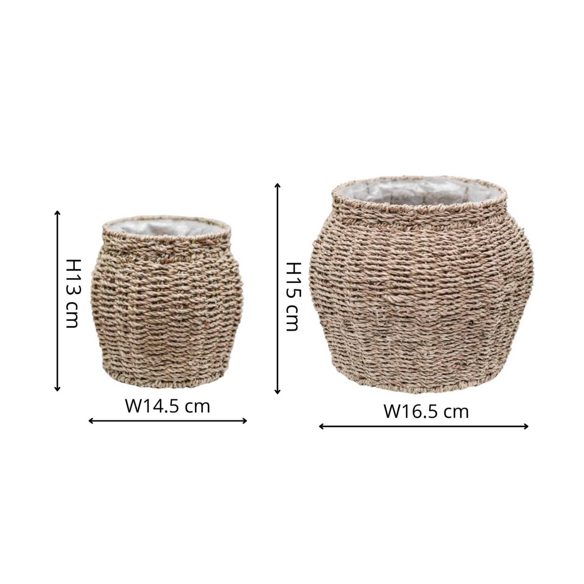 Tula Tapered Seagrass Planter Set of 2
